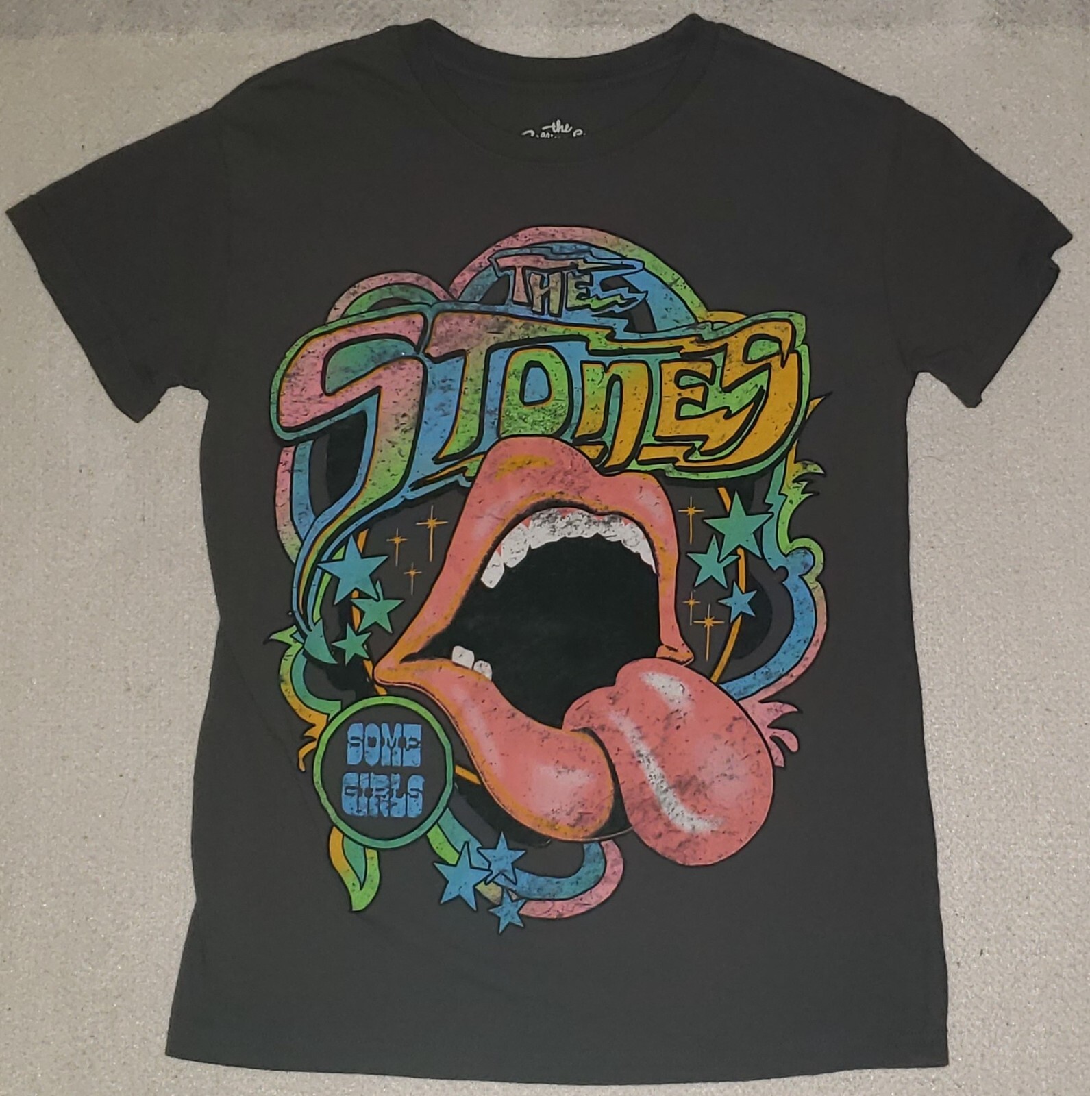 THE ROLLING STONES Some Girls Junior Size XL Gray T-Shirt