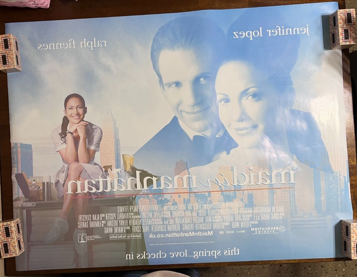 ROLLED MAID IN MANHATTAN 2002 2-SIDED MOVIE POSTER 30×40 JENNIFER LOPEZ