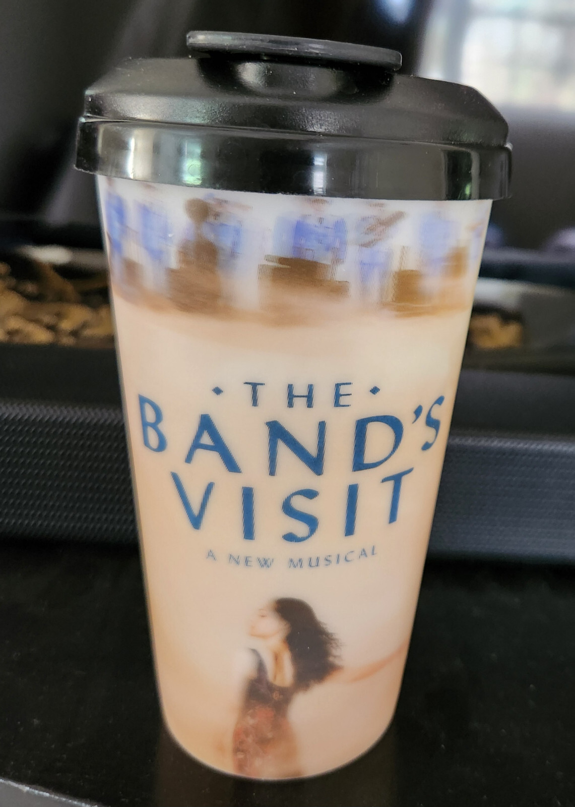 THE BAND’S VISIT souvenir 16 oz travel cup w/lid NYC Broadway 6″ tall