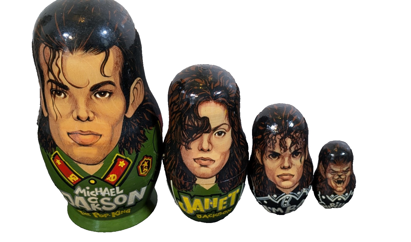 ​Vtg 1994 Michael Jackson Nesting Doll Set – St. Petersburg Russia – Janet…