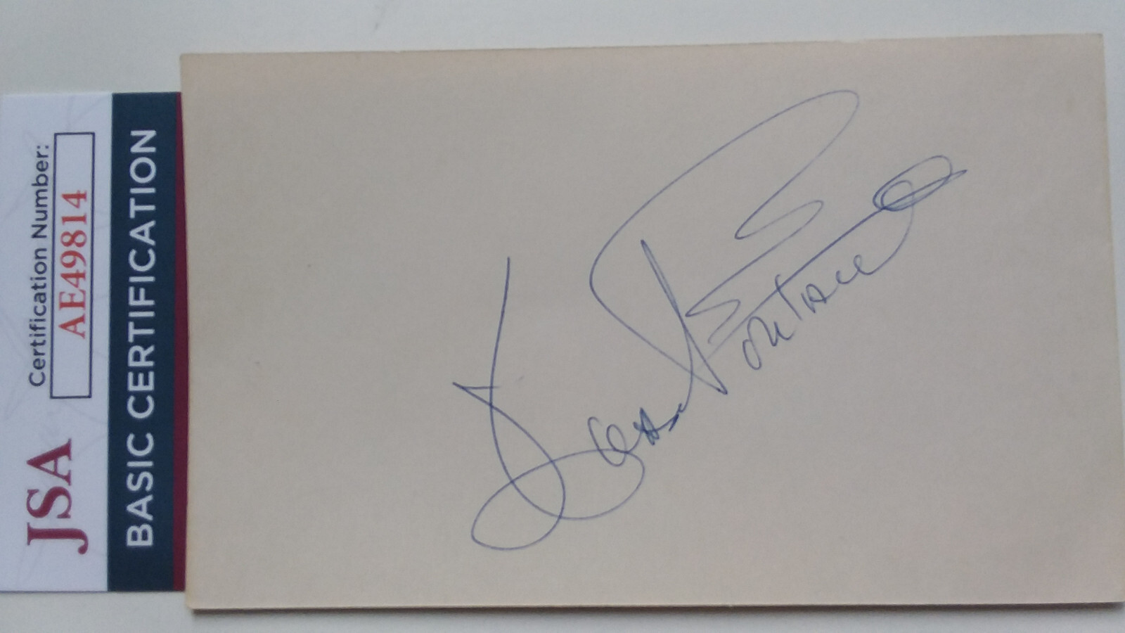 JOAN FONTAINE- Hitchcock’s “Suspicion”- Oscar Win- SIGNED 3 x 5 Index Card- JSA