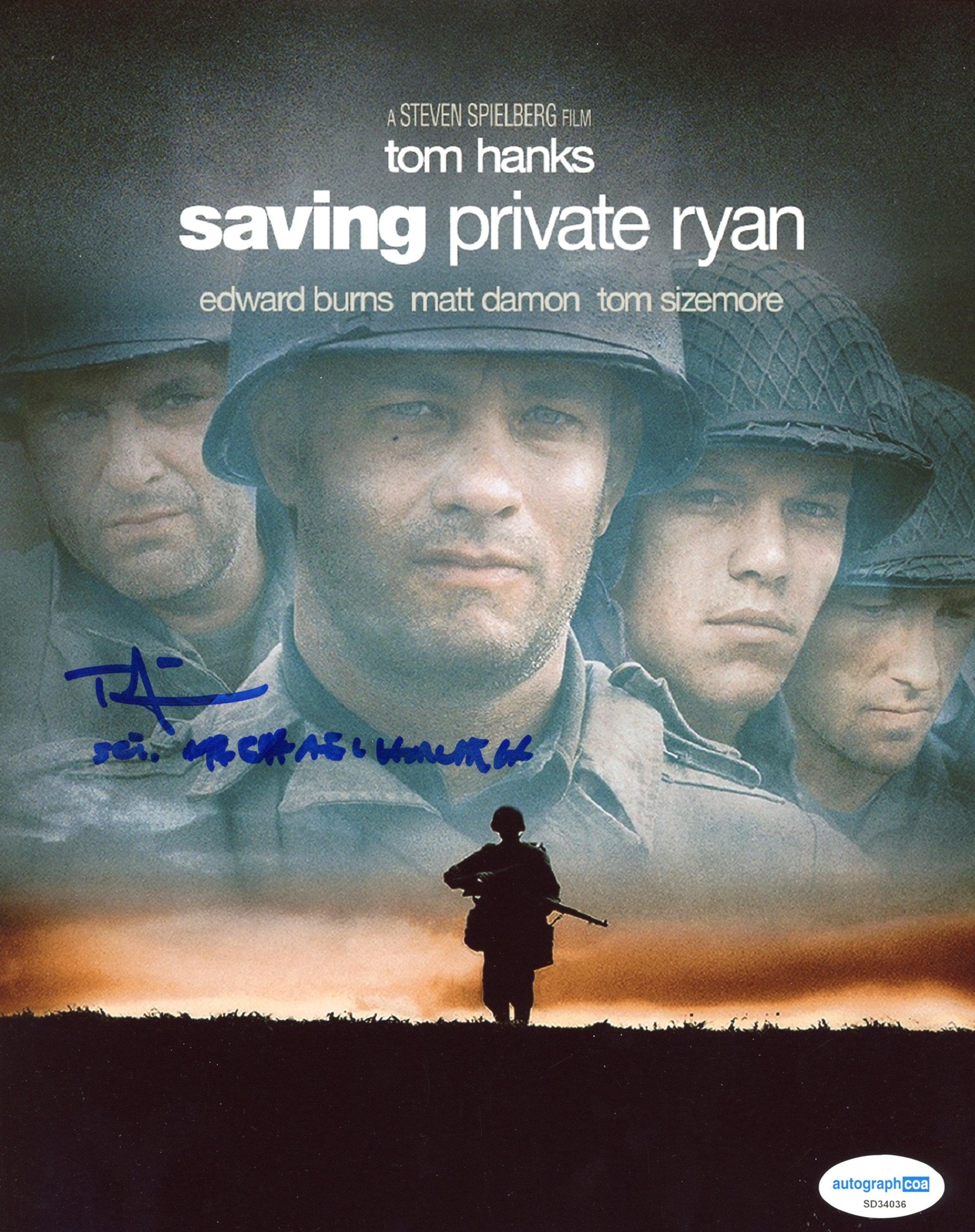 Tom Sizemore “Saving Private Ryan” AUTOGRAPH Signed ‘Horvath’ 8×10 Photo B ACOA