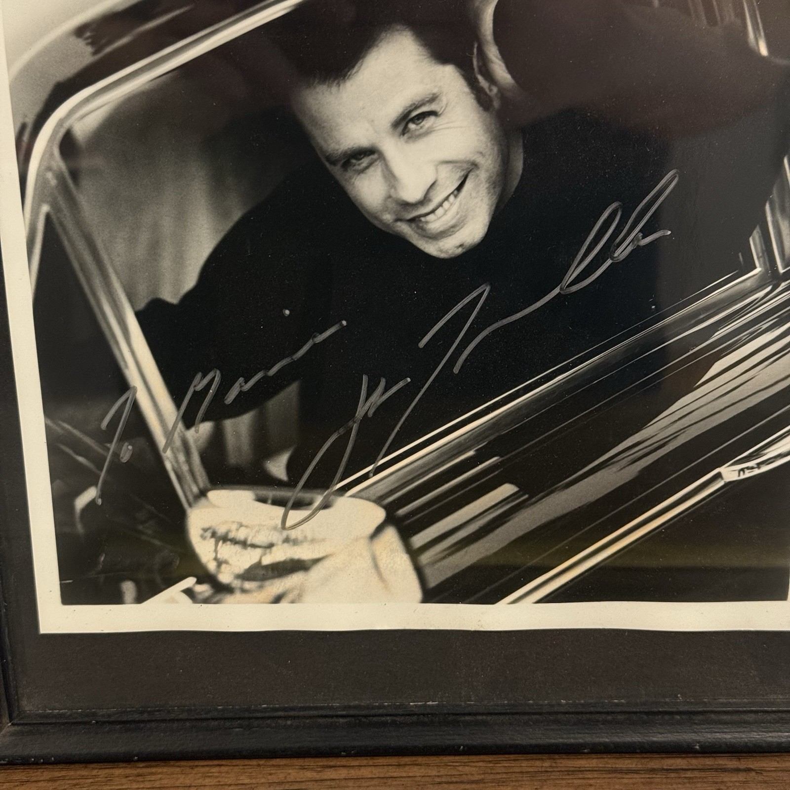 Signed John Travolta 8×10 Photo Framed Autograph Grease Pulp Fiction