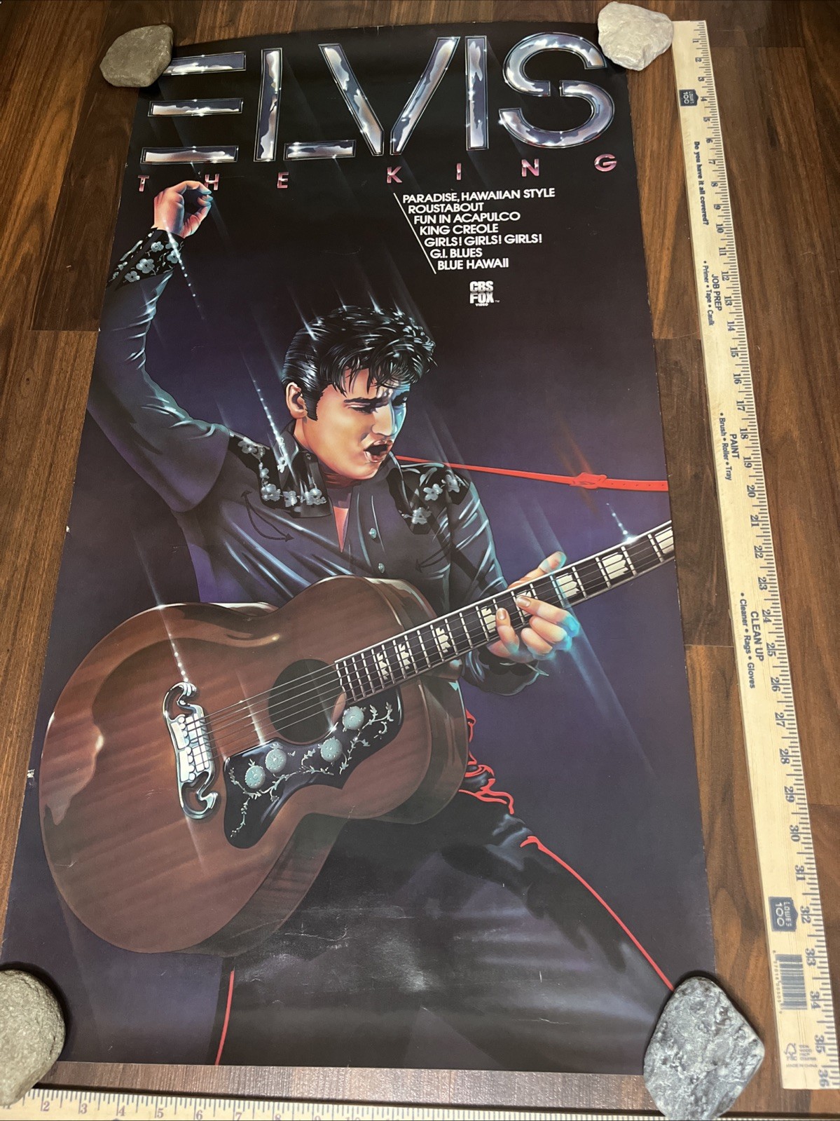 Vintage Original 1982 Elvis Presley The King CBS Promo Rock Poster 19” x 36” Fox