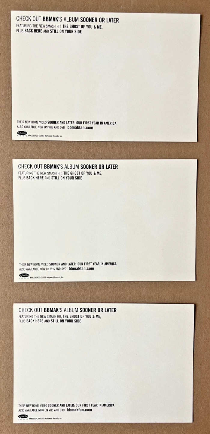 BBMak Sooner Or Later Signed Autographed Album Booklet In-Store Promo Postcards