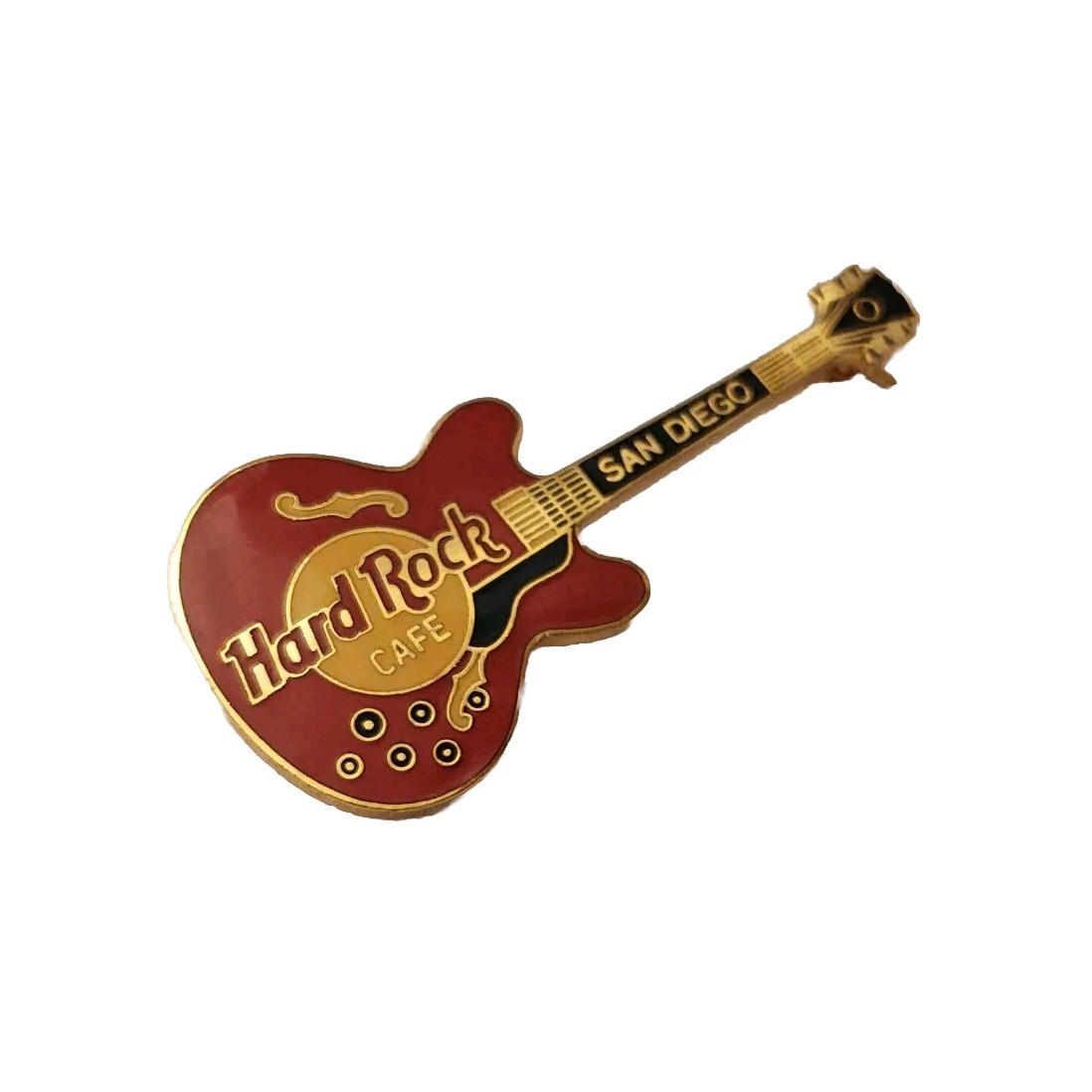 Hard Rock Cafe San Diego Red Gibson Black & Gold Accents Pin
