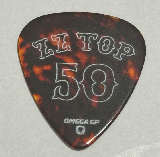 ZZ Top 50th Anniversary Guitar Pick Billy G Gibbons Plectrum HAVE MERCY! HAW HAW