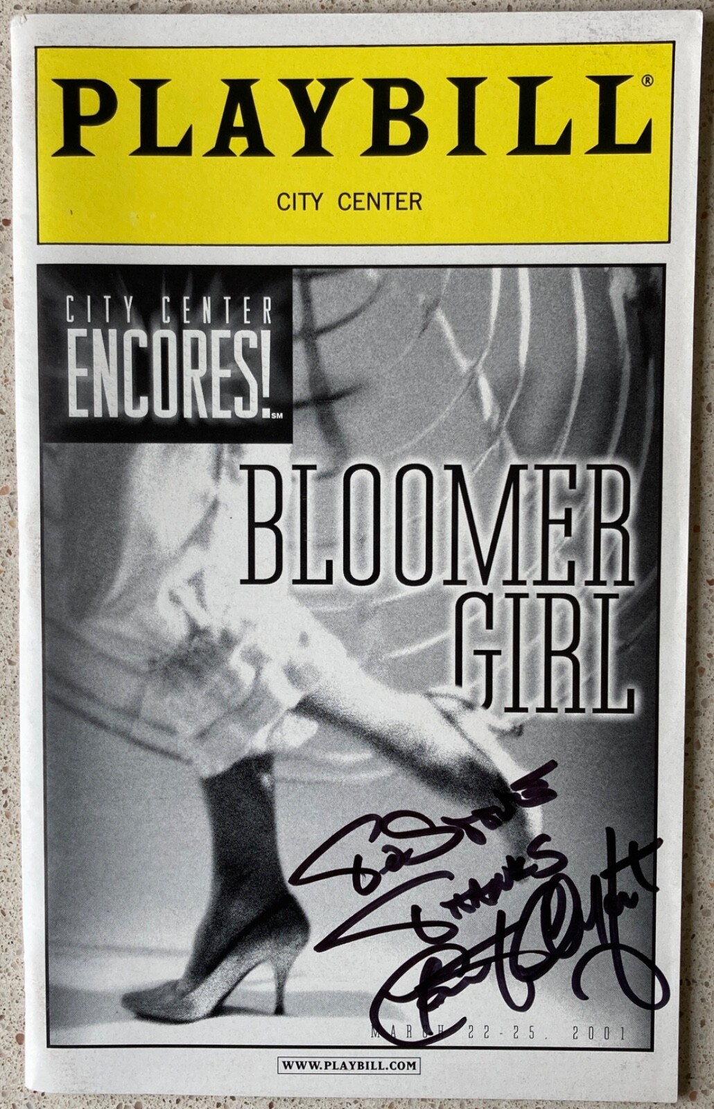 Kathleen Chalfant Signed Inscribed New Playbill Bloomer Girl City Center Encores