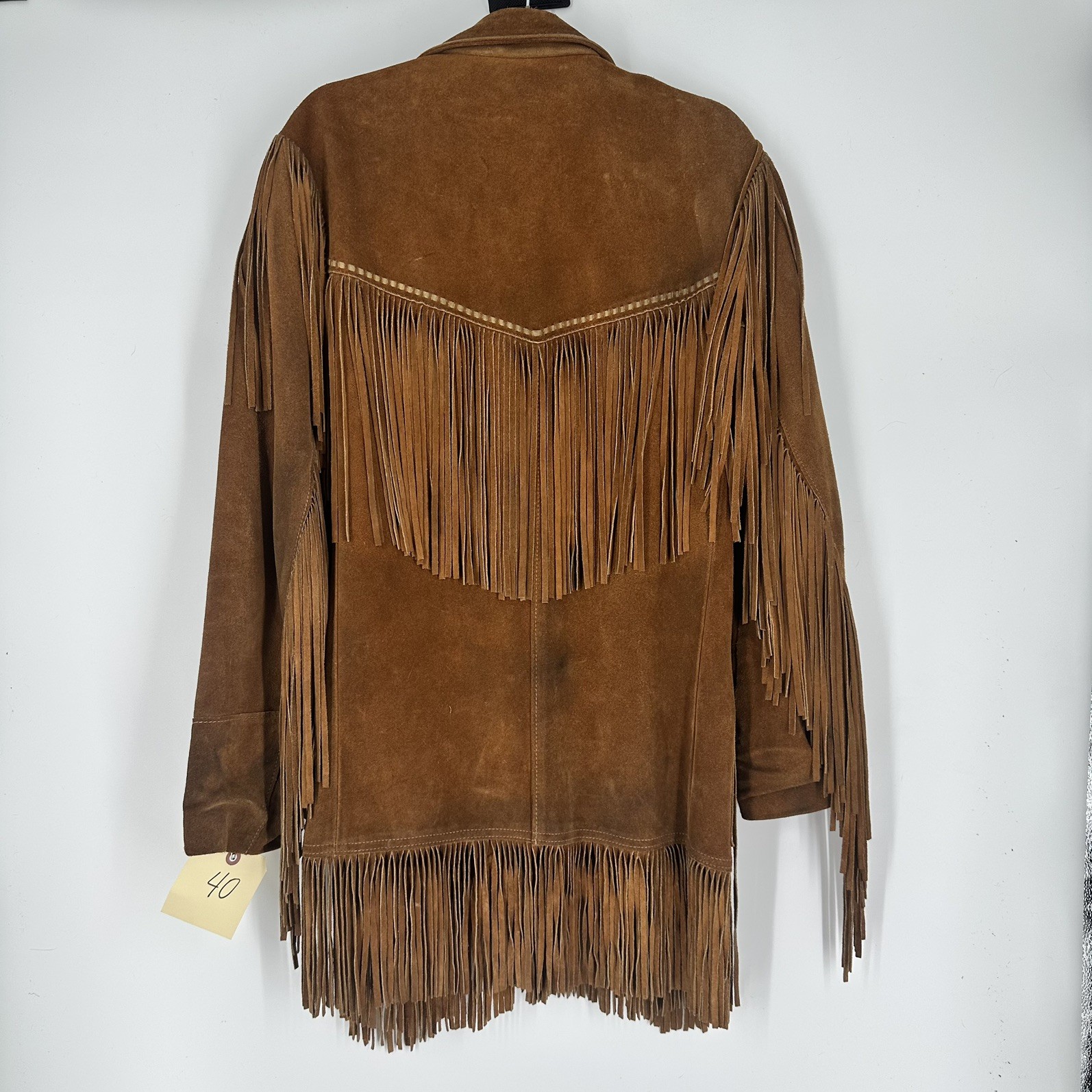 Vintage 1968-1975 Jo-O-Kay Brown Suede Leather Fringe Jacket Western Boho