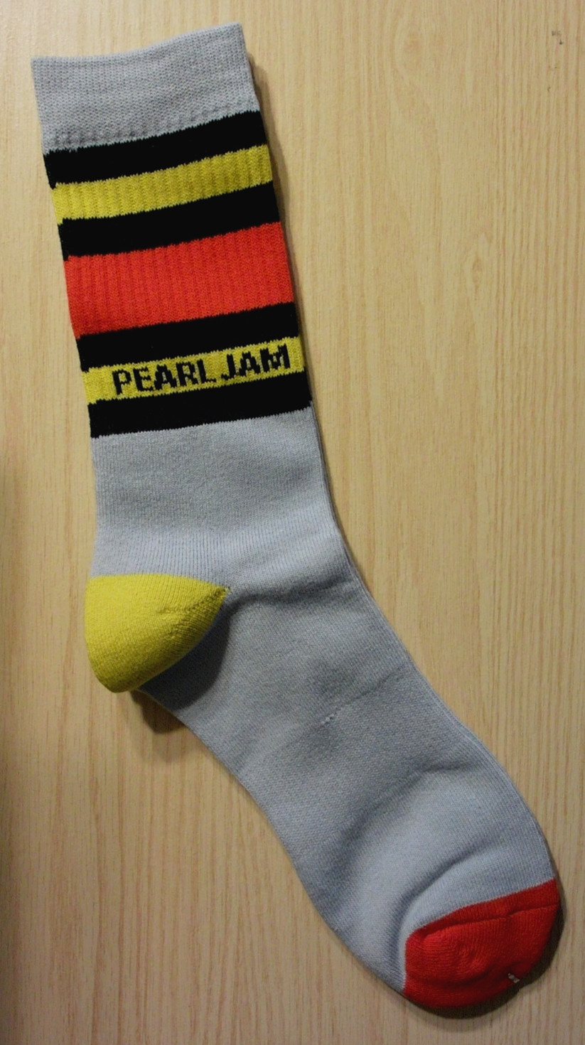 Pearl Jam Socks 2018 Concert Merchandise (gray, black, yellow, red)