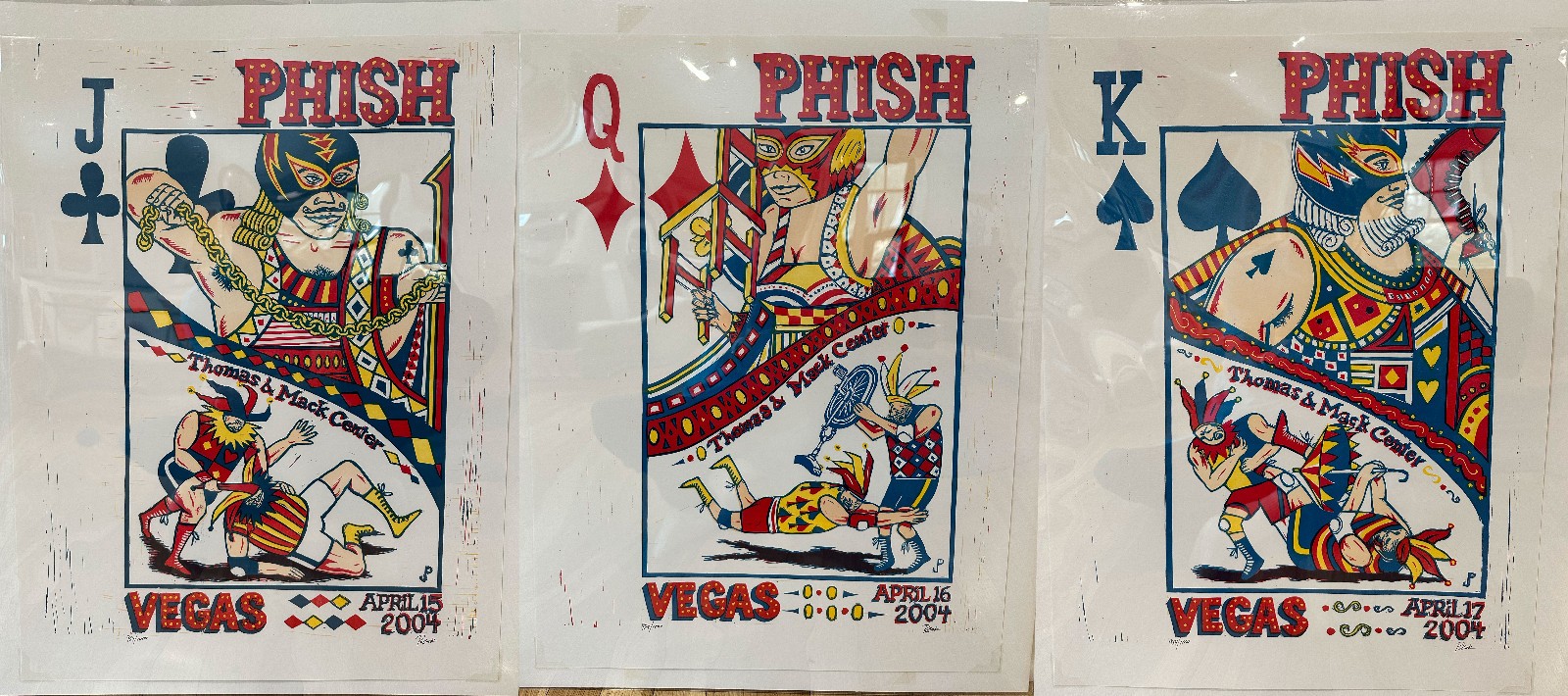 Phish Las Vegas 2004 Pollock Poster Set Matching 954/1000 Jack King Queen