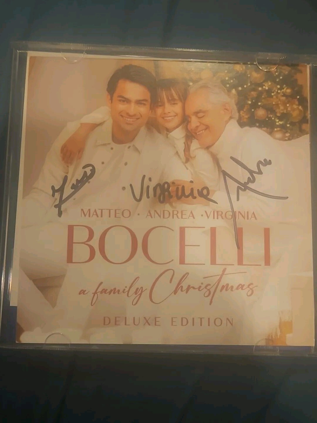 andrea bocelli signed cd autographed signature autograph christmas auto real fam