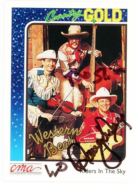 1992 -RIDERS IN THE SKY-GUARANTEED Signed/Autograph/Auto Country Gold Music Card