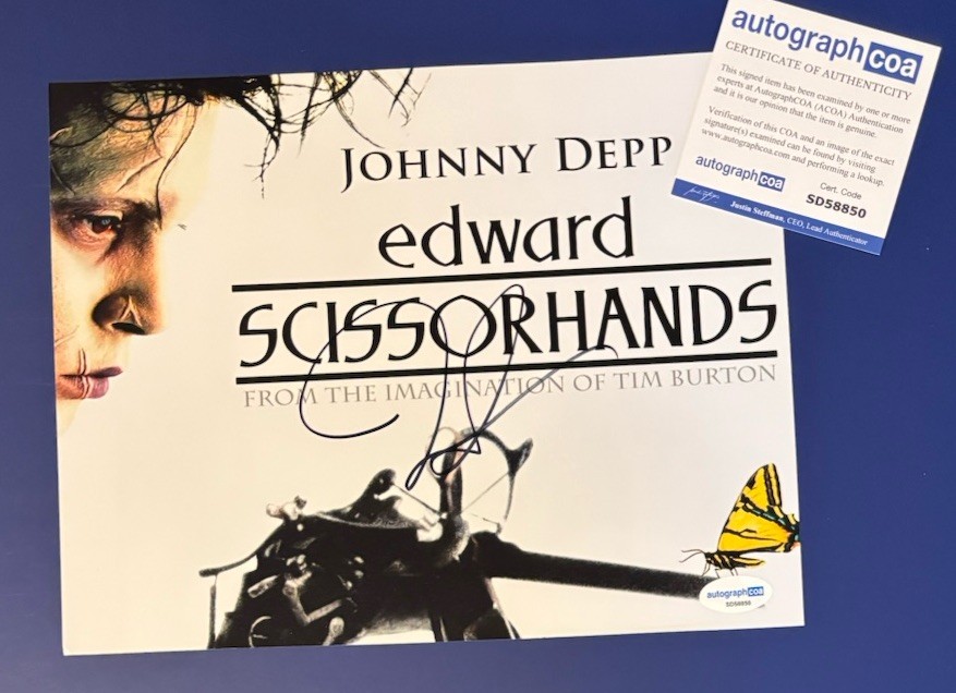 Tim Burton Edward Scissor Hands Signed Autographed 8X10 Photo ACOA