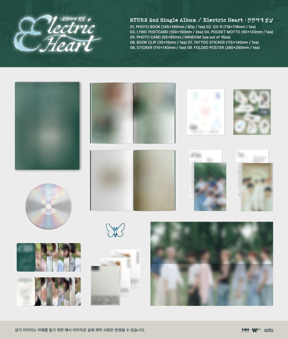 8TURN Electric Heart : 찬란하게 빛날 2nd Single Album CD+Photobook+Photocard+Etc+TR#