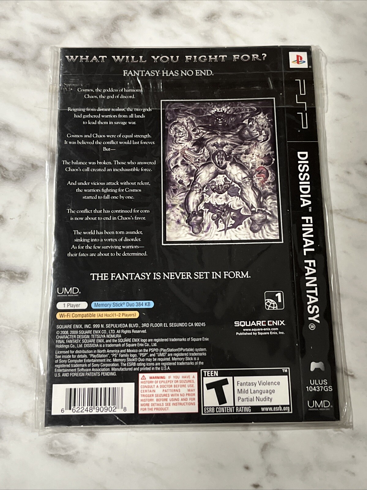Final Fantasy Dissidia Promo Collector’s Desk Calendar Slip Cover And Fan PSP