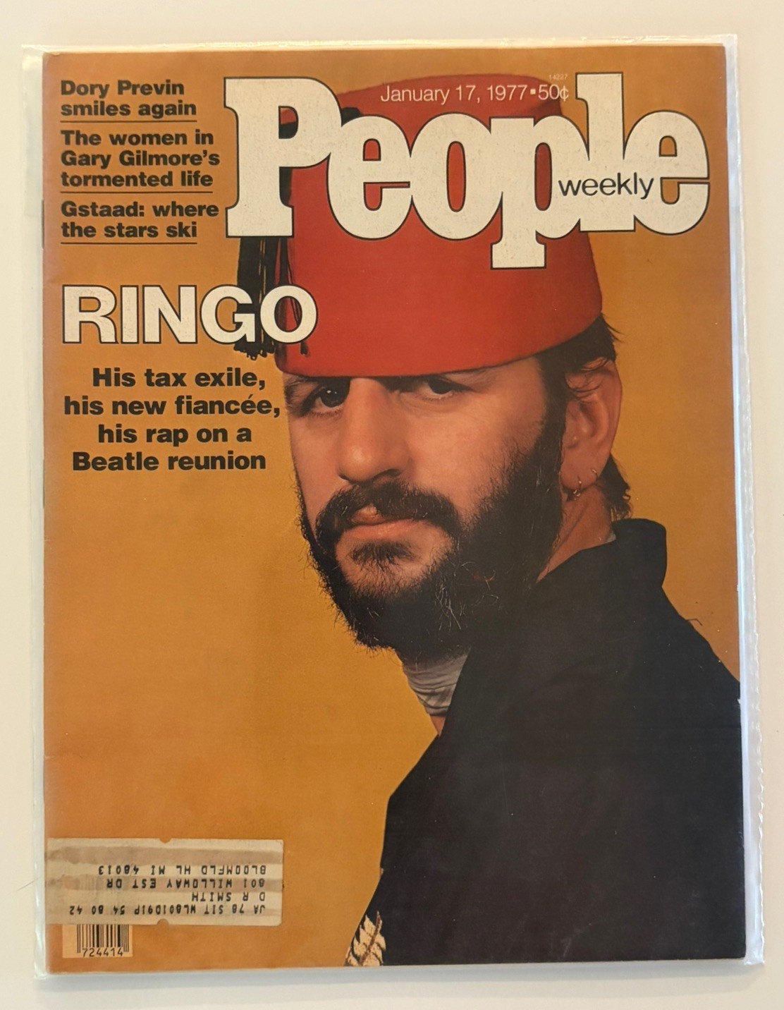 BEATLES Ringo Starr People Magazine January 1977 Great Condition