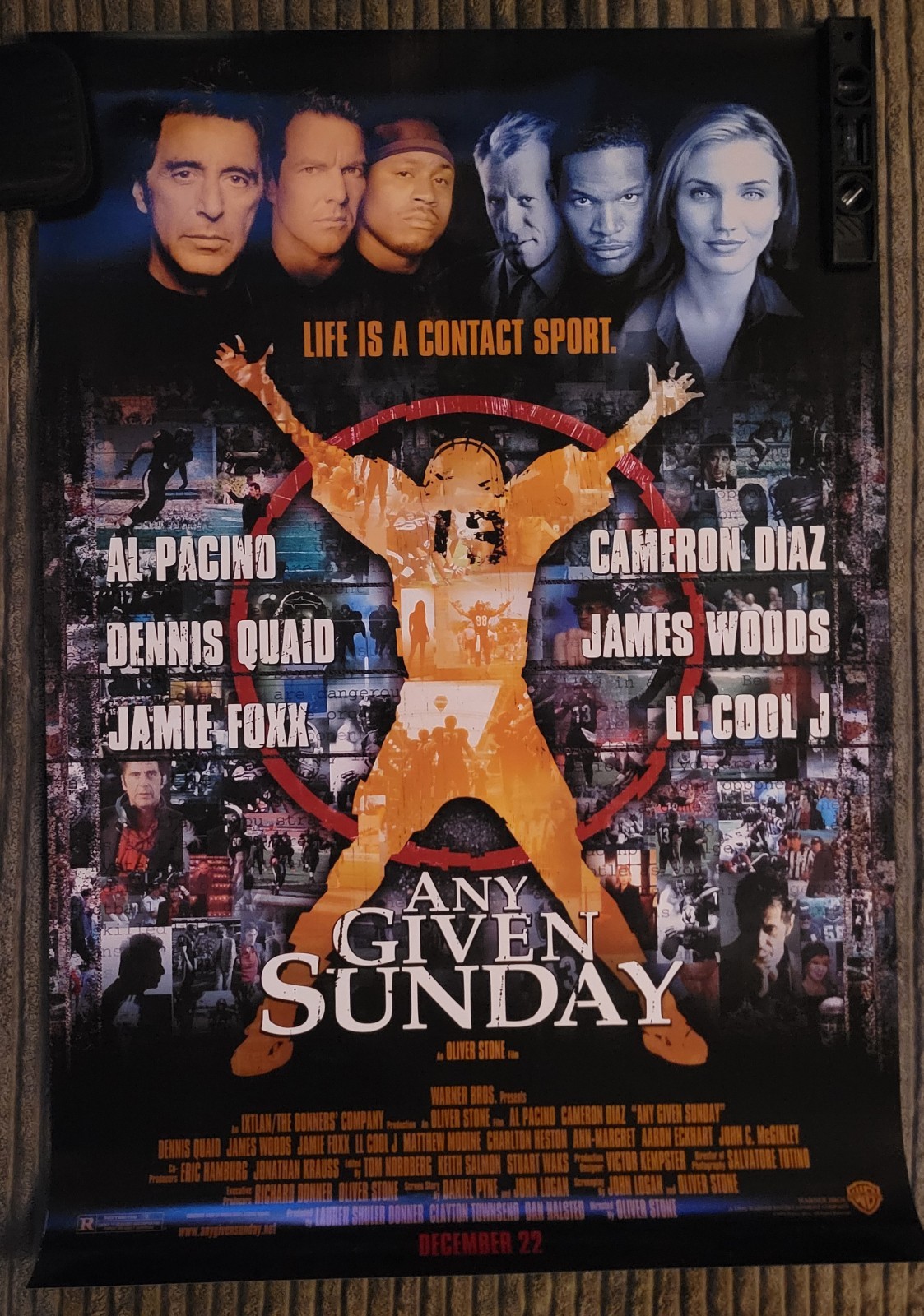 Any Given Sunday 1999 27×40 DS Original Movie Poster Double sided Oliver Stone