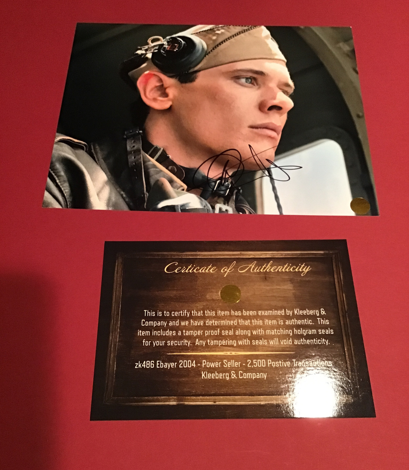 Autograph Jack O’ Connell (“Unbroken” star) Signed 8×10 WW2 Pilot Outfit COA