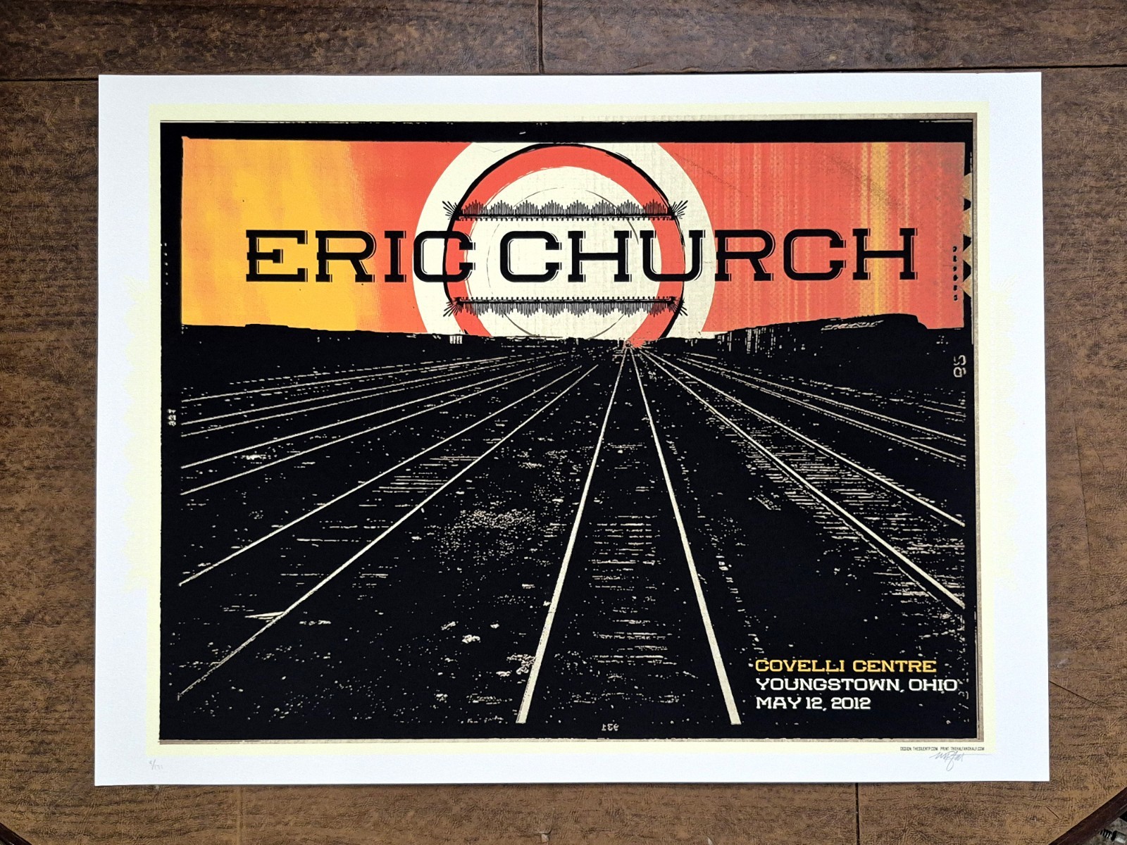 Eric Church Poster YOUNGSTOWN OHIO 2012 #/171 OFFICIAL Silkscreen Covelli Center