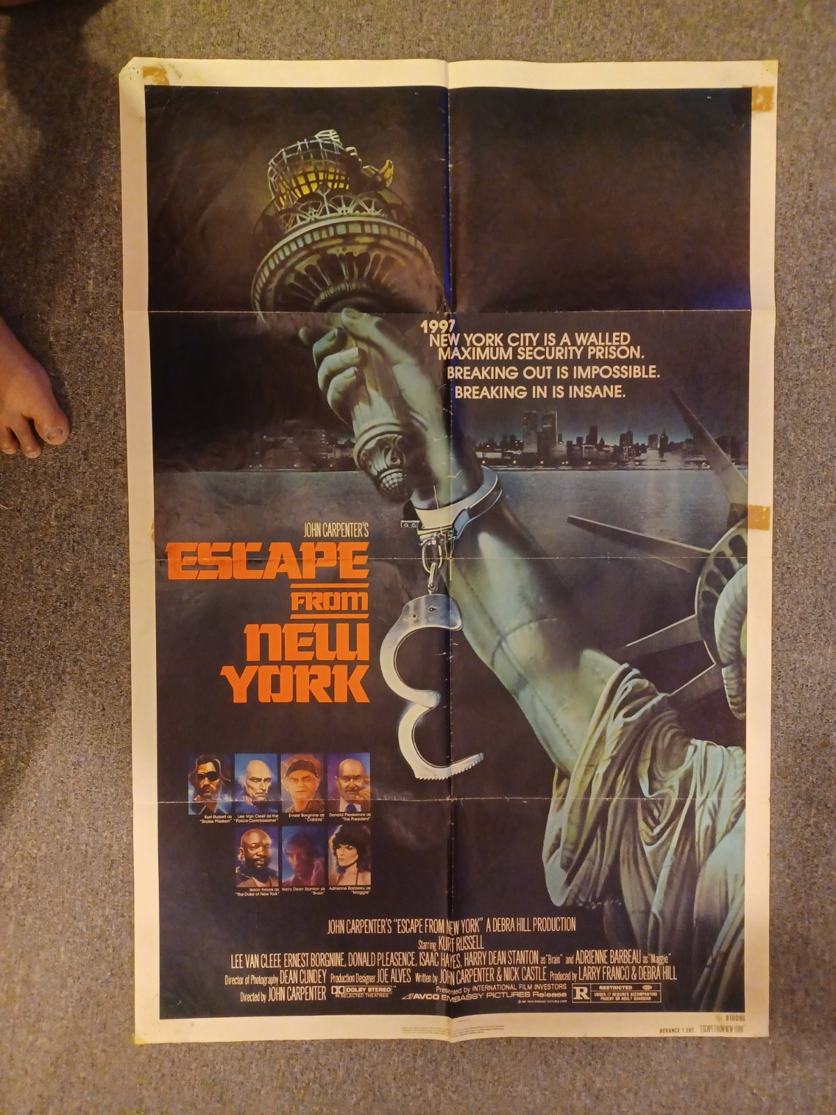 ORIGINAL Escape from New York (1981) one-sheet 27″ x 41″/KURT RUSSELL