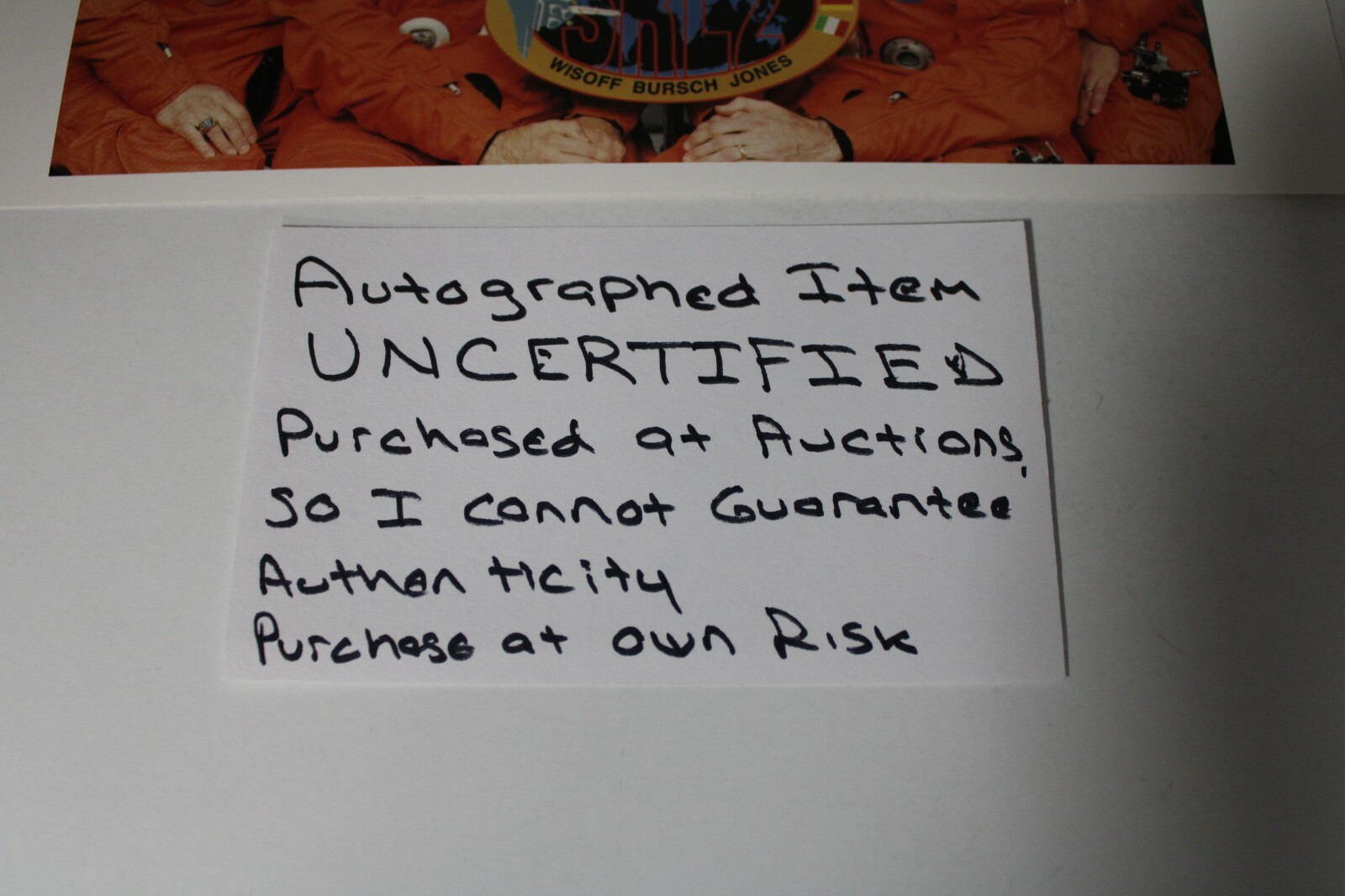NASA Space Shuttle Crew auto signed UNCERTIFIED SRL2 Baker Wilcutt Bursch Wisoff