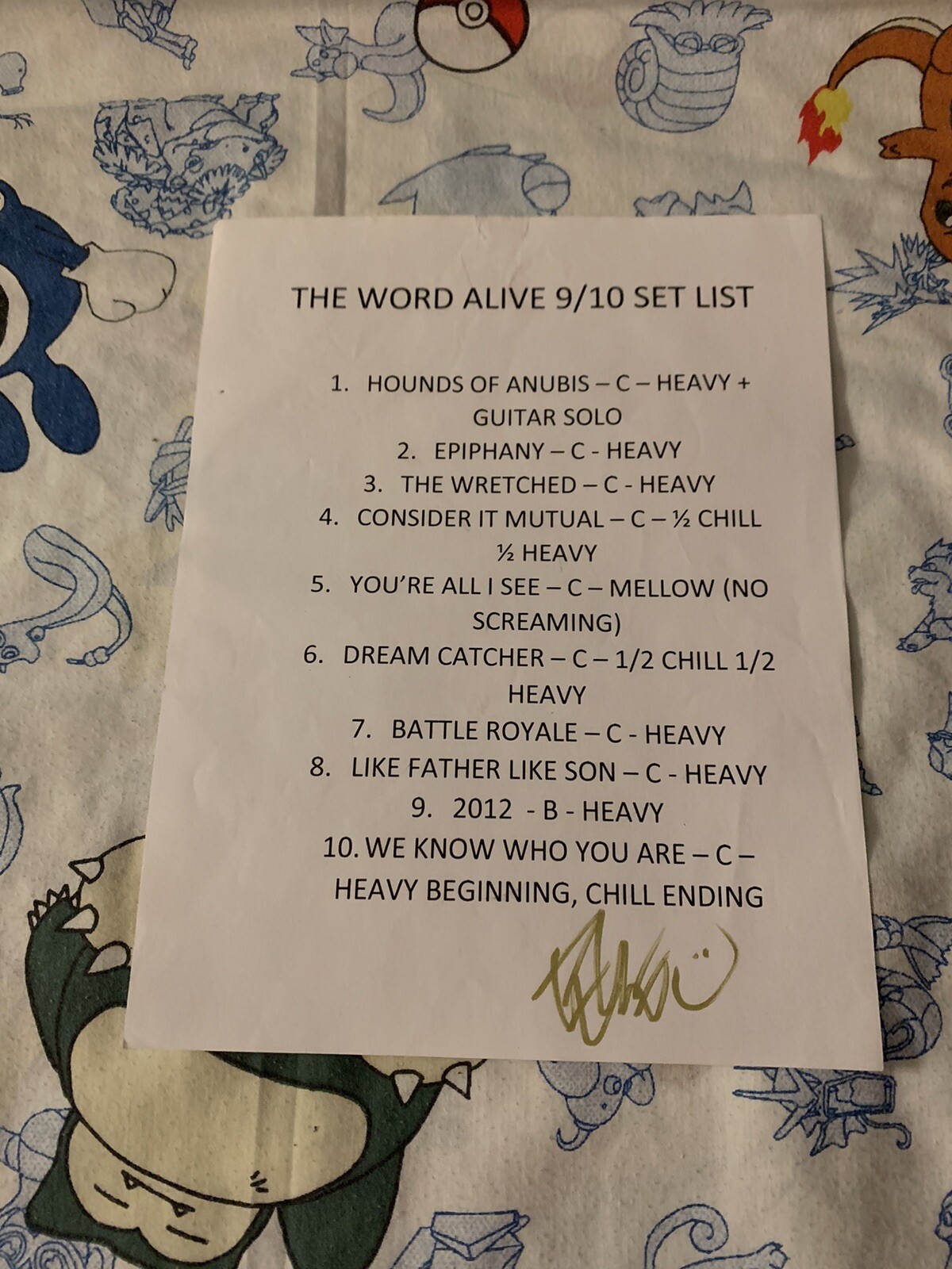 The Word Alive Deceiver Setlist Signed Telle Smith | Metalcore Fearless Records