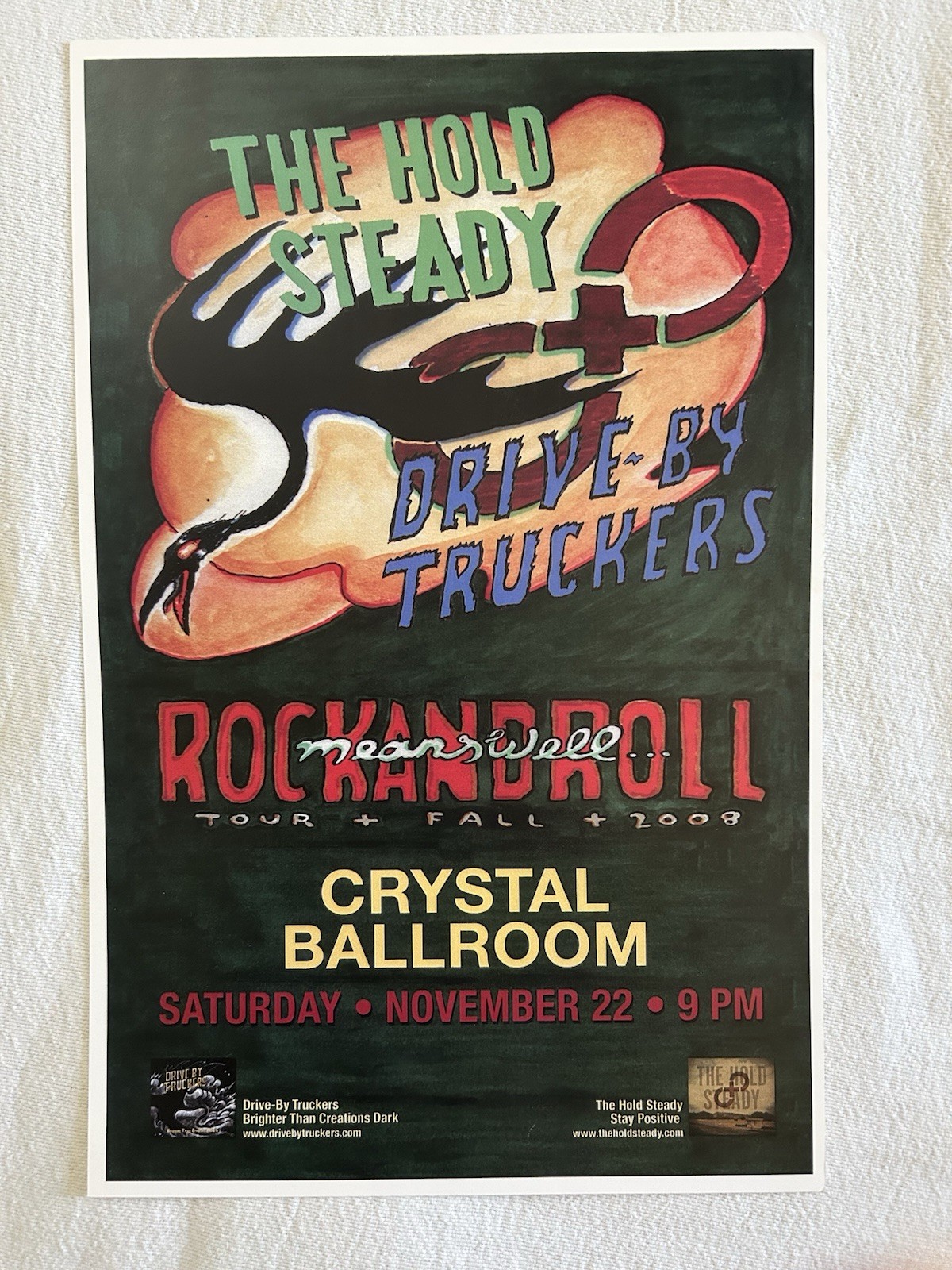 Hold Steady Drive By Truckers Poster Rock N Roll Means Well Tour Wes Freed 2008