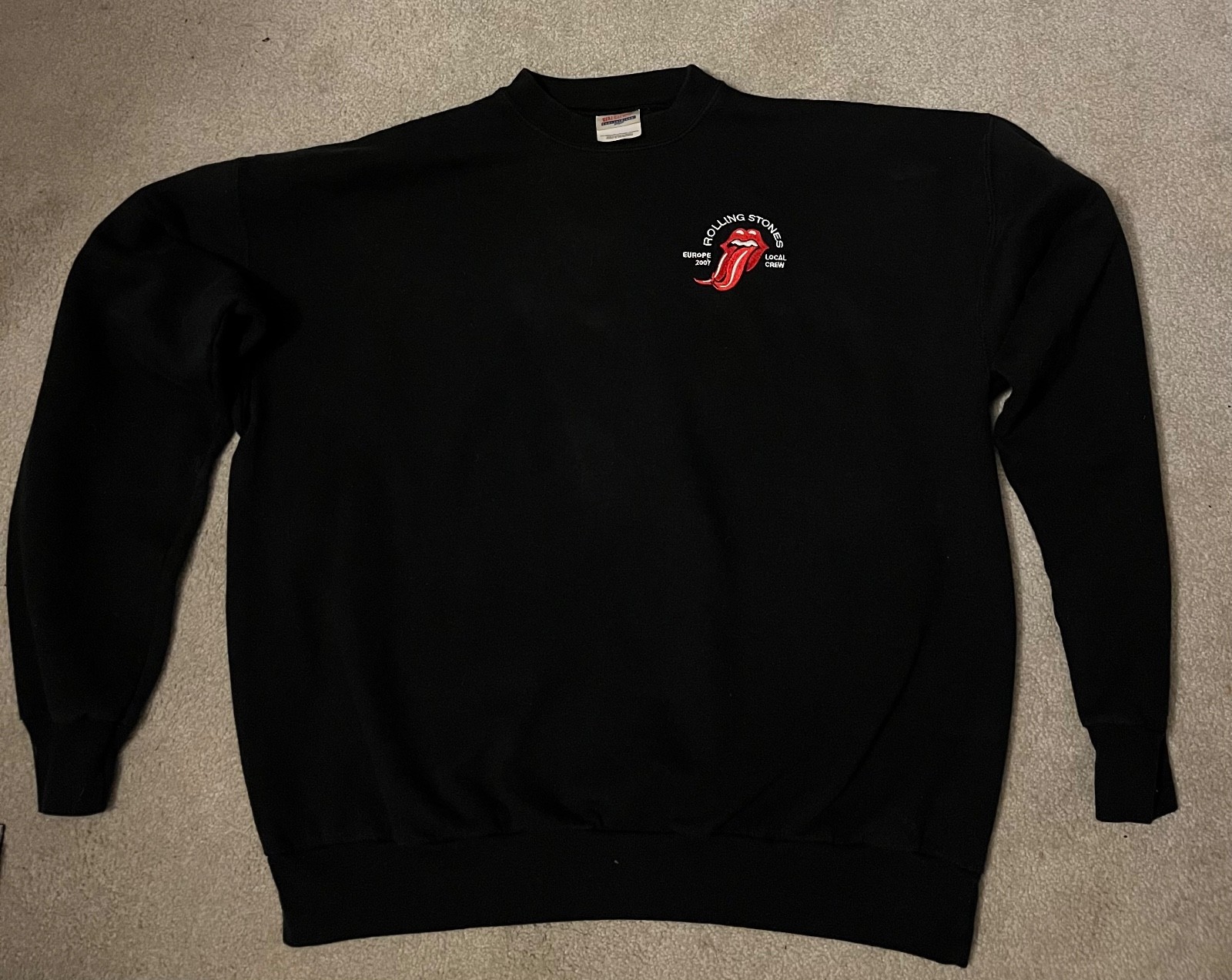 THE ROLLING STONES 2007 World Tour Local Crew Sweatshirt Size XL