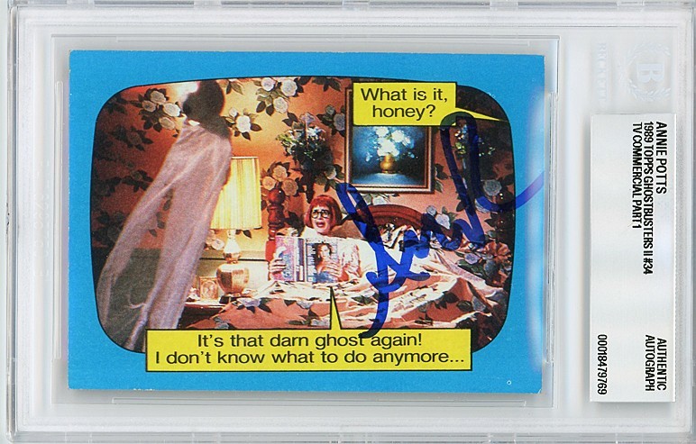 1989 -GHOSTBUSTERS- ANNIE POTTS BECKETT Signed/Autograph/Auto Topps Movie Card