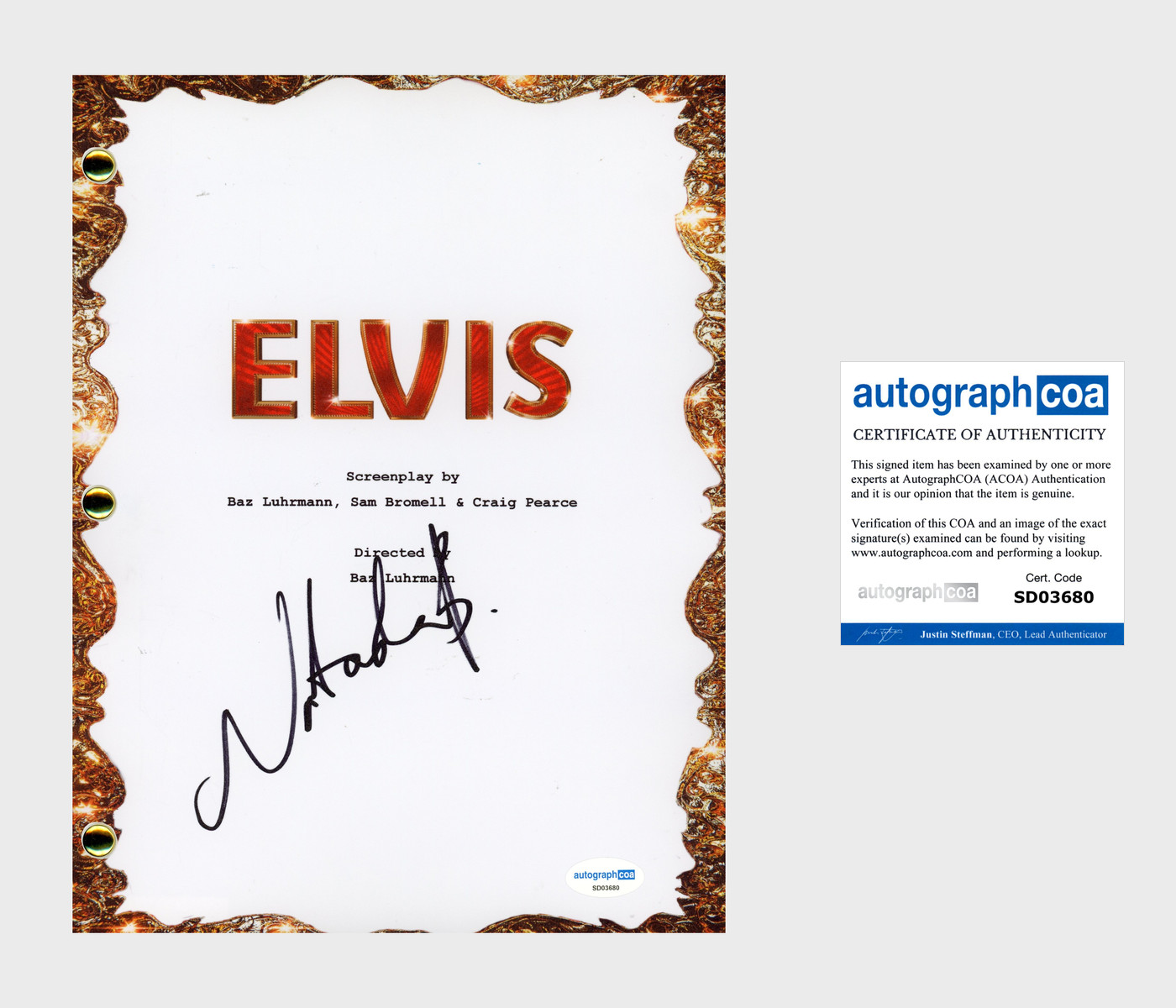 NATASHA BASSETT SIGNED ELVIS FULL PAGE MOVIE SCRIPT SCREENPLAY w/ AUTOGRAPH ACOA