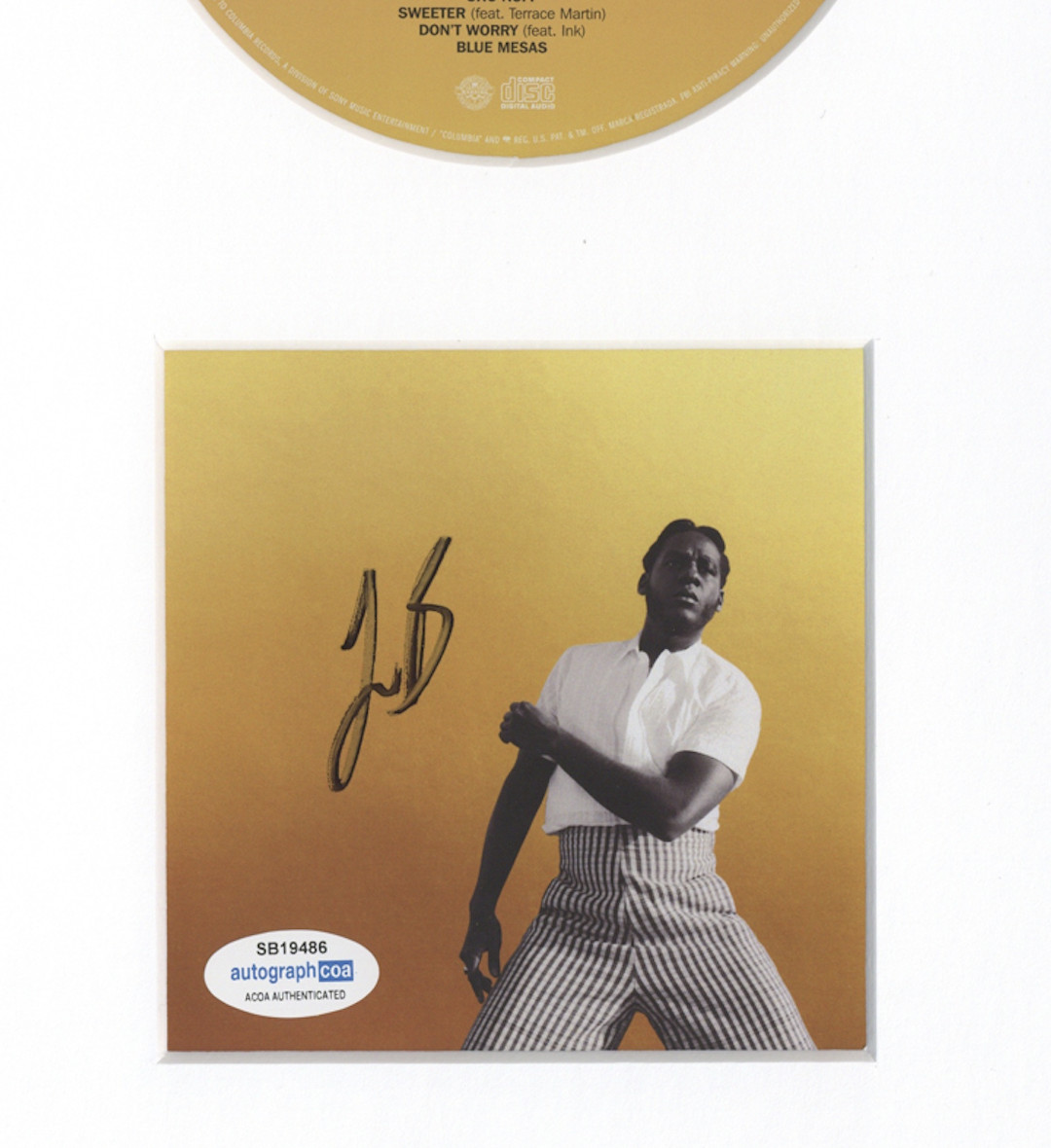 Leon Bridges Gold-Diggers Sound Autographed 11×14 Framed CD Photo ACOA