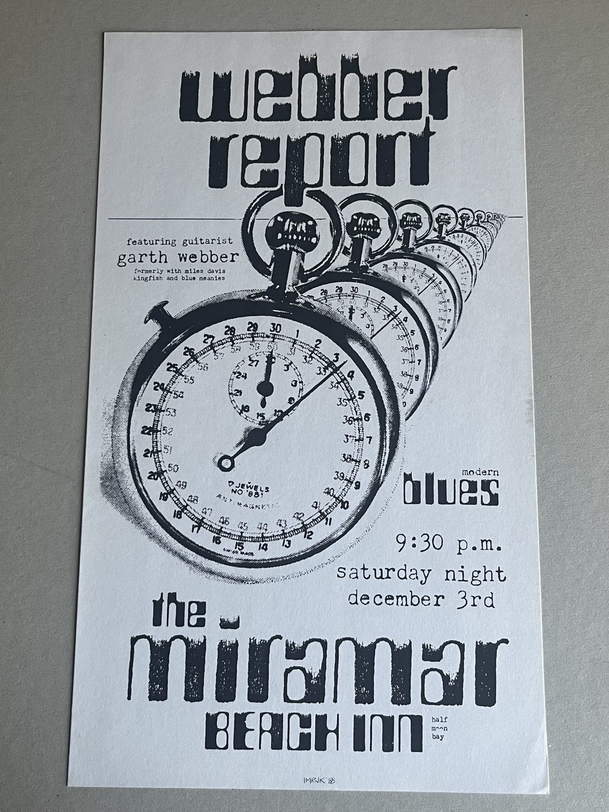 Webber Report Poster 1988 Half Moon Bay CA