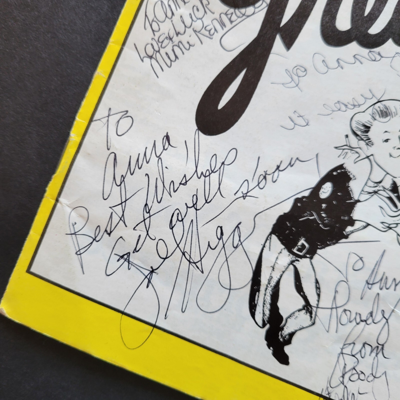 1974 Grease signed Shubert Theatre Stagebill Magazine 8 cast members