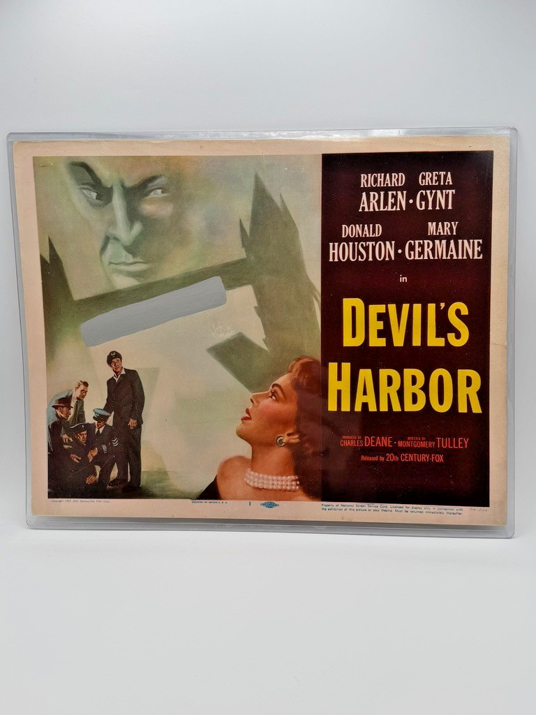 Vintage Devil’s Harbor Lobby Card (1949) 20th Century Fox Film Noir Theater Card