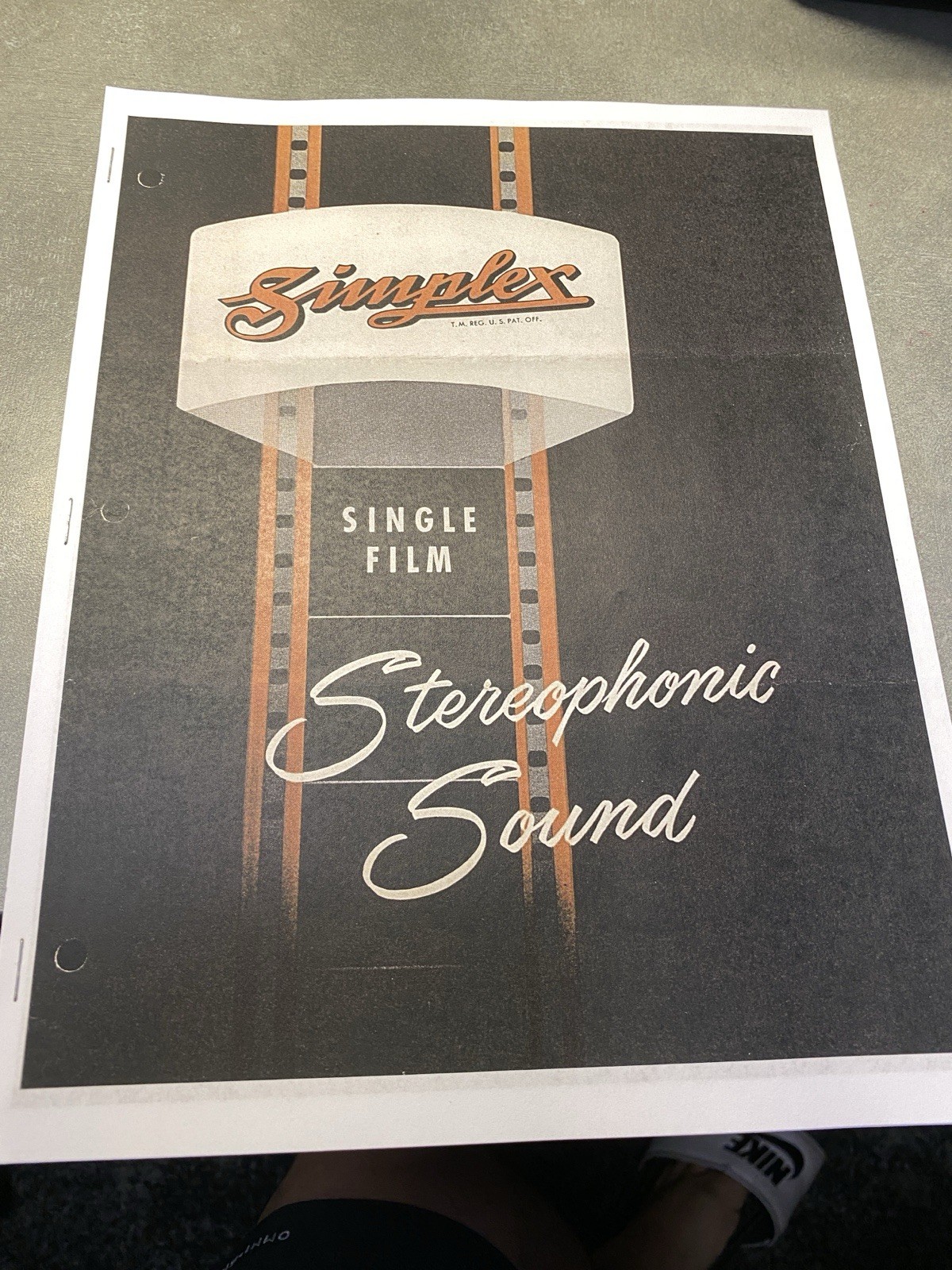 *COPY SIMPLEX 35mm SINGLE FILM SOUND AMPLIFIER DRIVE IN SPEAKER THEATRE BROCHURE