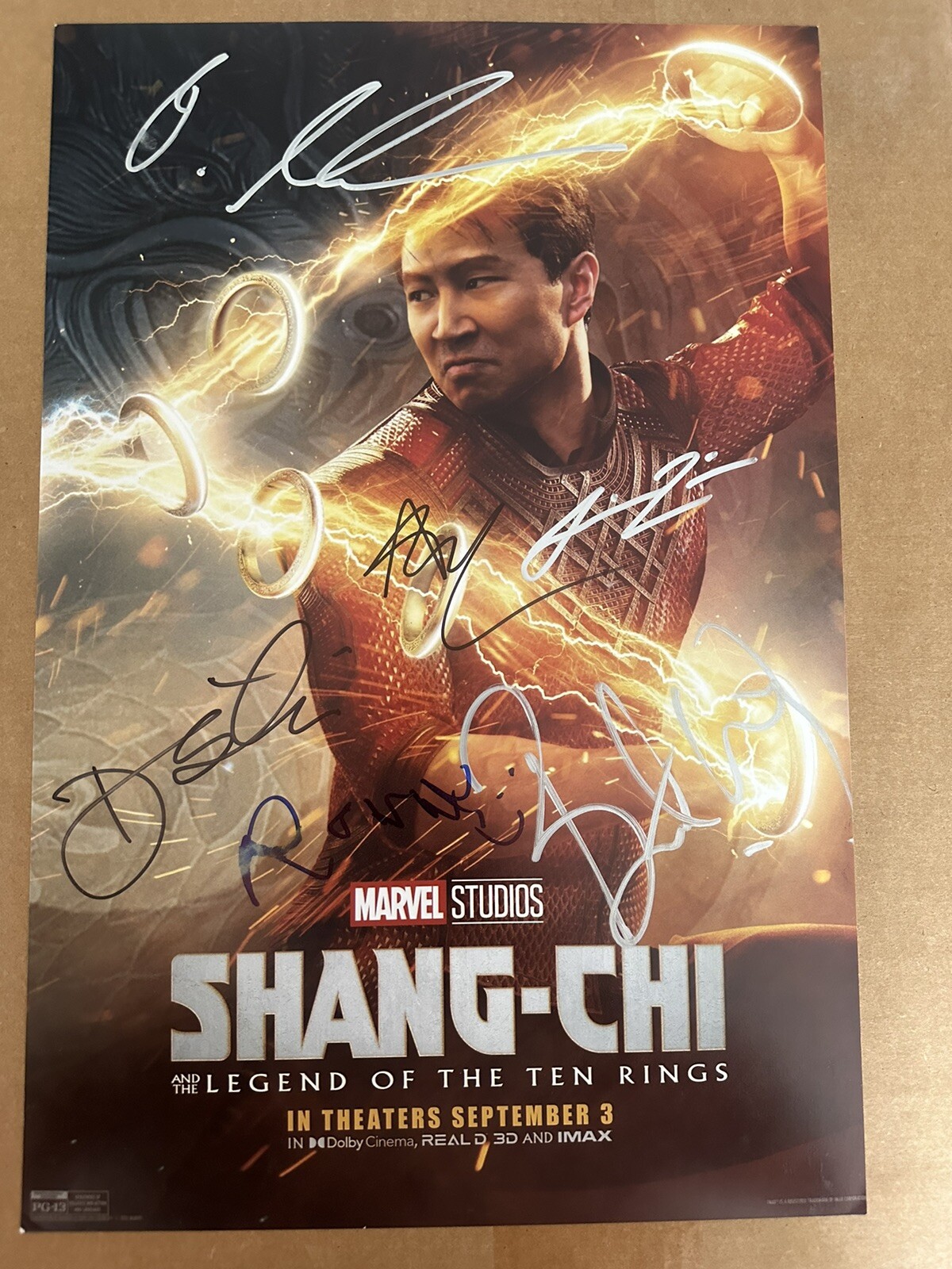 6 Signed Shang Chi Simu Liu Andy Le Benedict Wong Destin Daniel Autograph PROOF