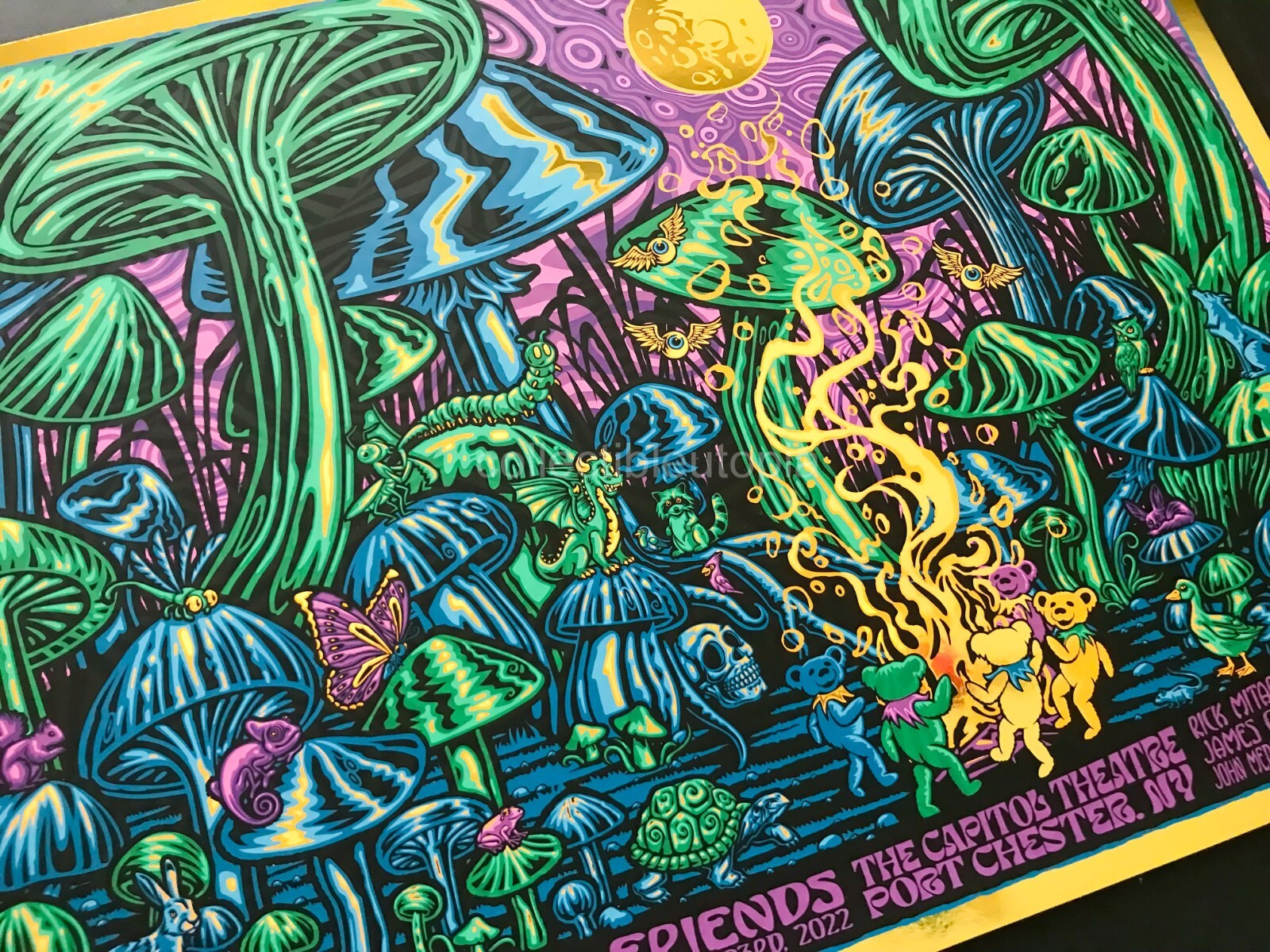 Todd Slater Phil Lesh & Friends Port Chester Gold Foil Variant Art Print Poster