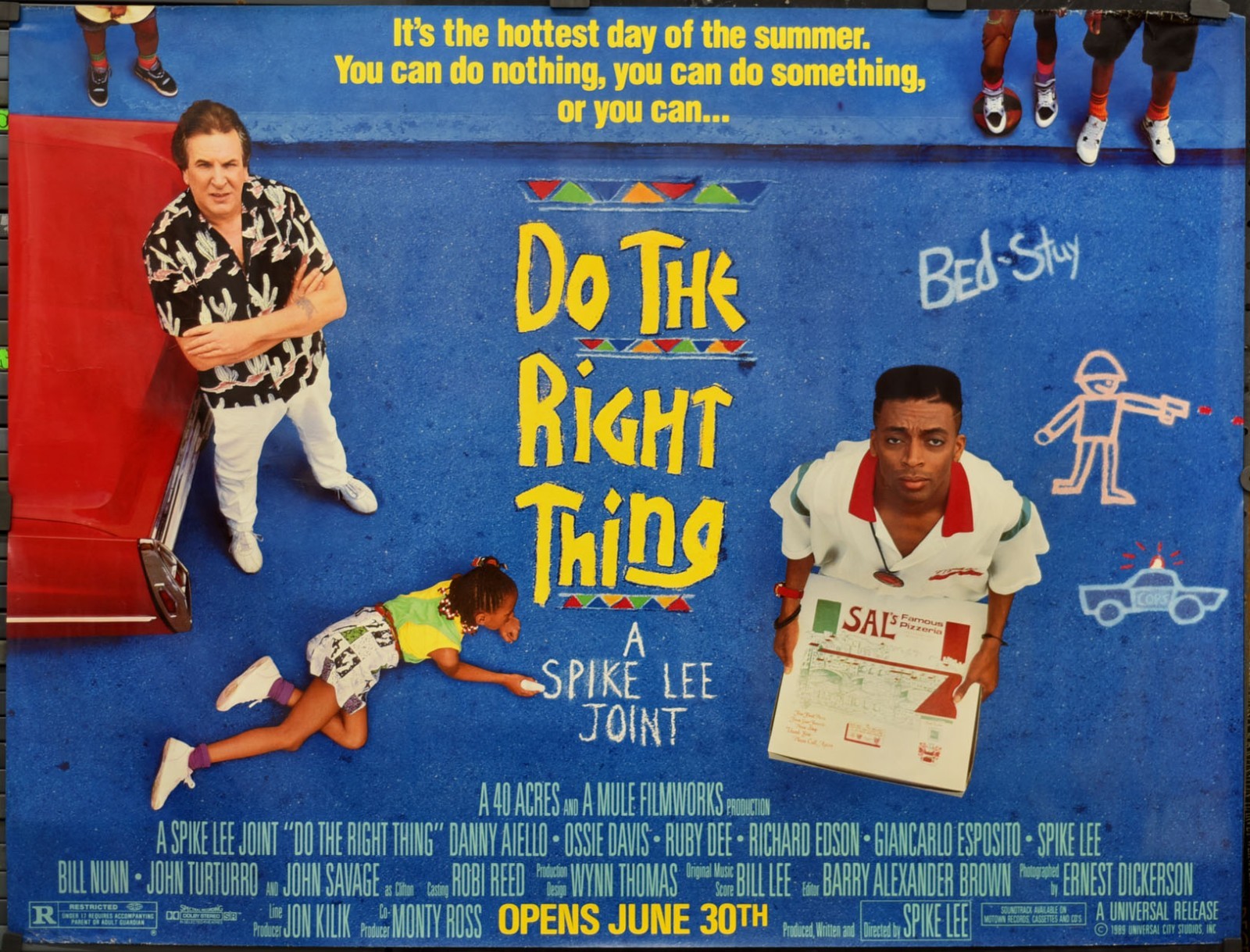 Do The Right Thing 1989 ORIG 46X60 SUBWAY MOVIE POSTER DANNY AIELLO SPIKE LEE