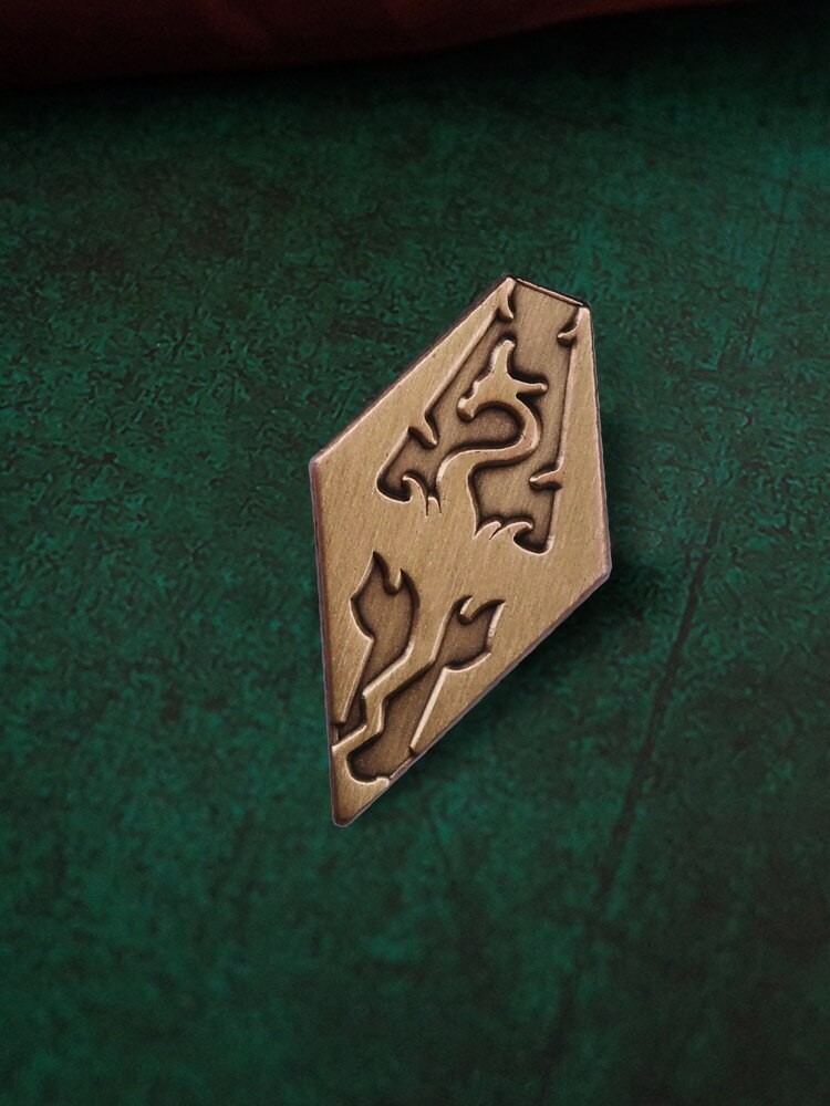 The Elder Scrolls Series Skyrim Symbol 1.25″Tall x .75″ Enamel/Metal Pin