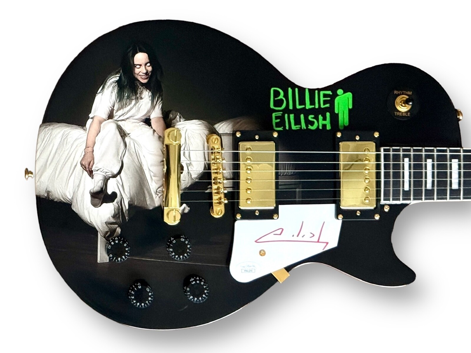 Billie Eilish Signed Guitar Custom Graphics JSA COA Bad Guy Lunch