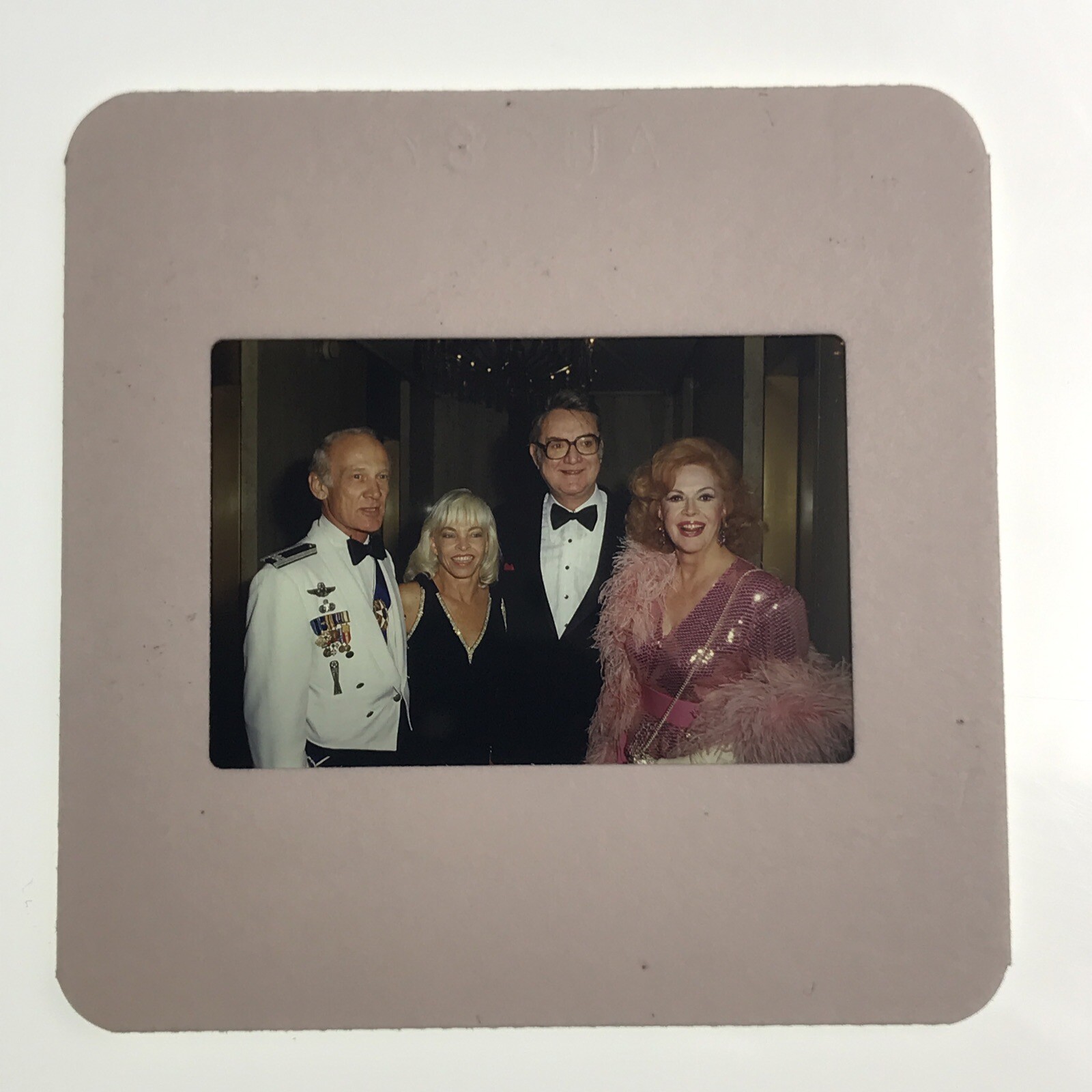 1987 Steve Allen Jayne Meadows & Buzz Aldrin Photo Transparency Slide 35mm