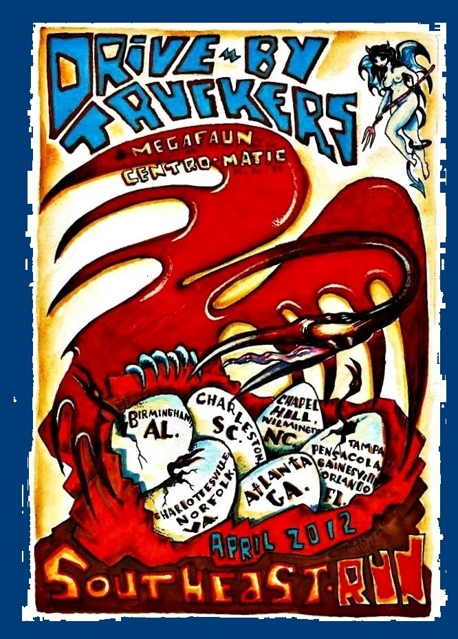 2012 DRIVE-BY TRUCKERS CONCERT POSTER WALL ART PRINT SOUTHEAST TOUR SIZE 11X17in