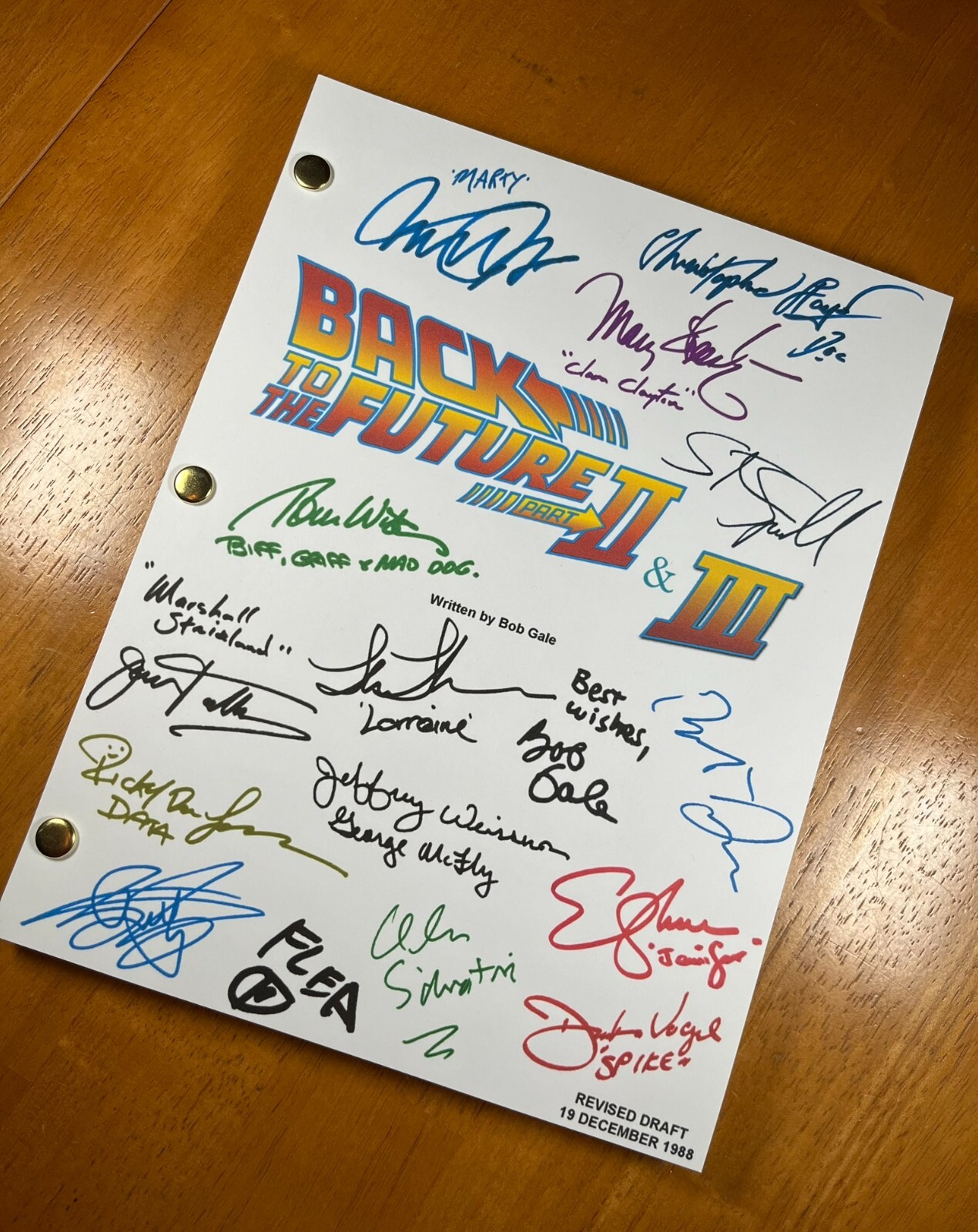 Back to the Future Part II & III Script Cast-Signed – Autograph Reprints