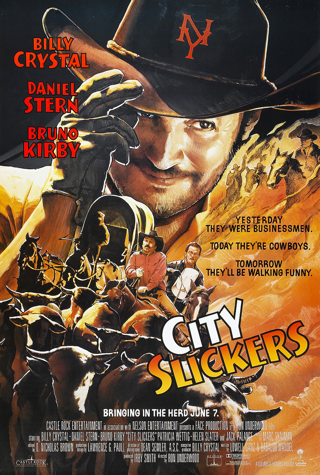 CITY SLICKERS (1991) ORIGINAL MOVIE POSTER – ROLLED – JOHN ALVIN ARTWORK