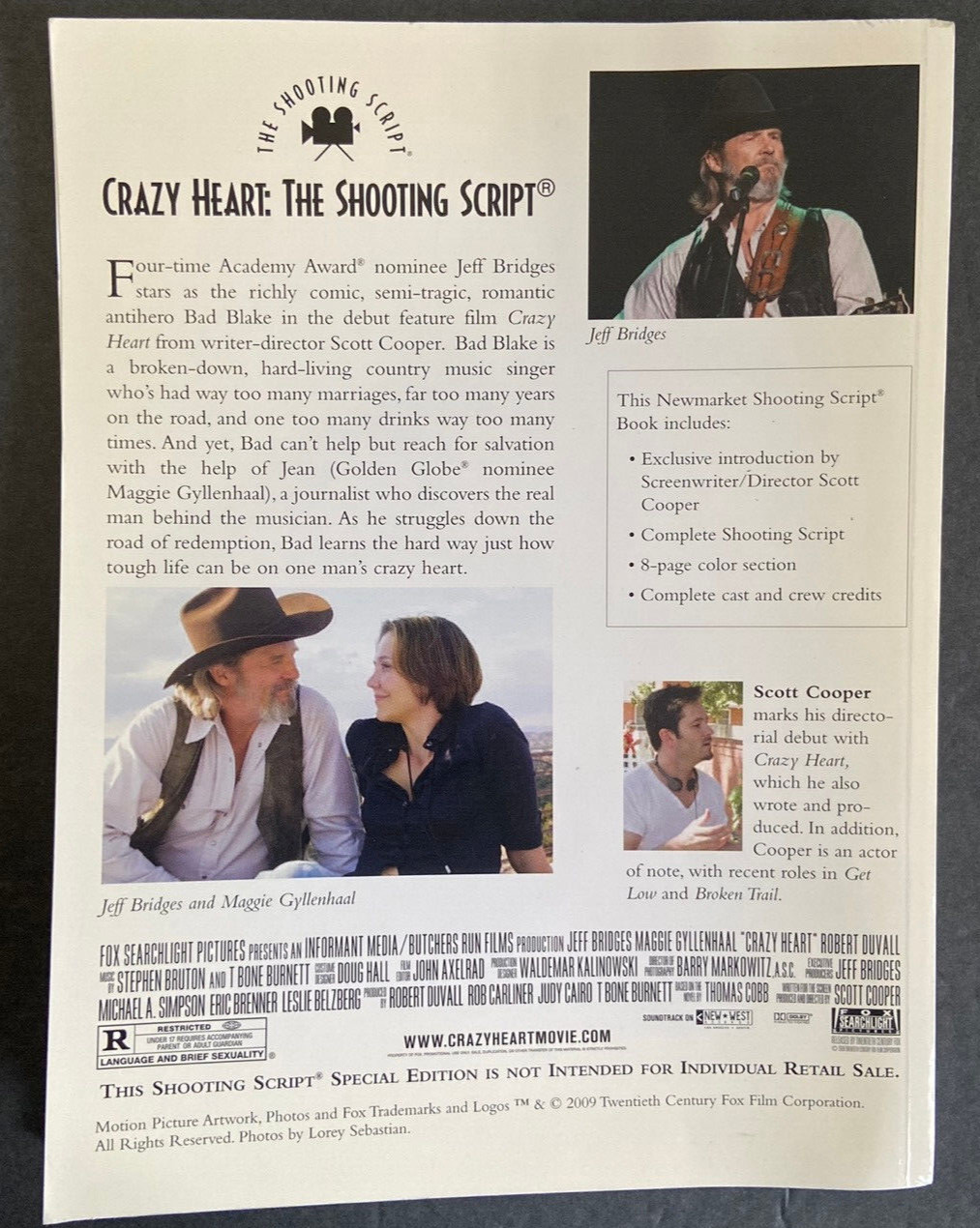 Crazy Play Movie Script Screenplay paperback book by Scott Cooper 2009