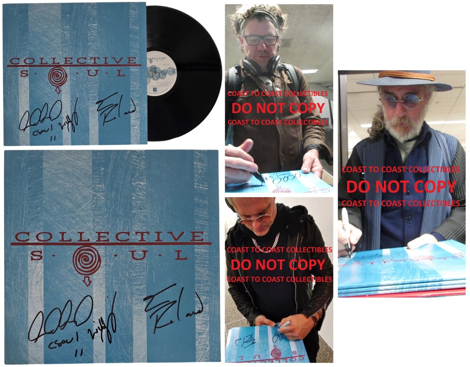 Collective Soul Band Signed Album COA Exact Proof Autographed Vinyl Record