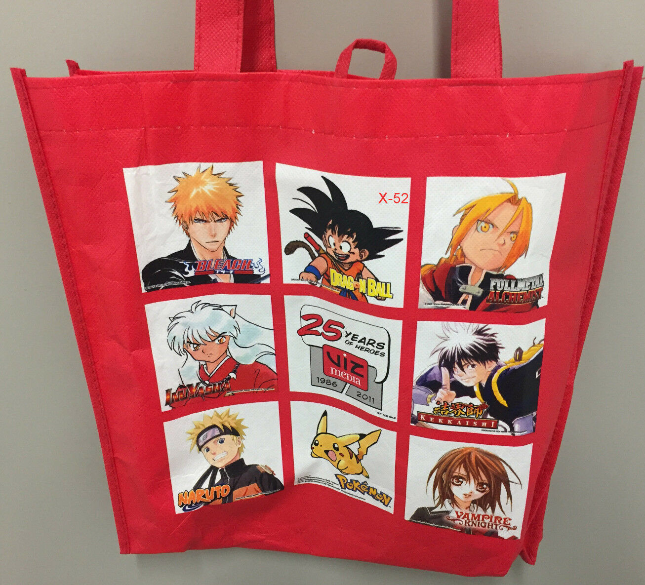 Viz Media red bag SDCC pokemon dragon ball bleach fullmetal alchemist naruto
