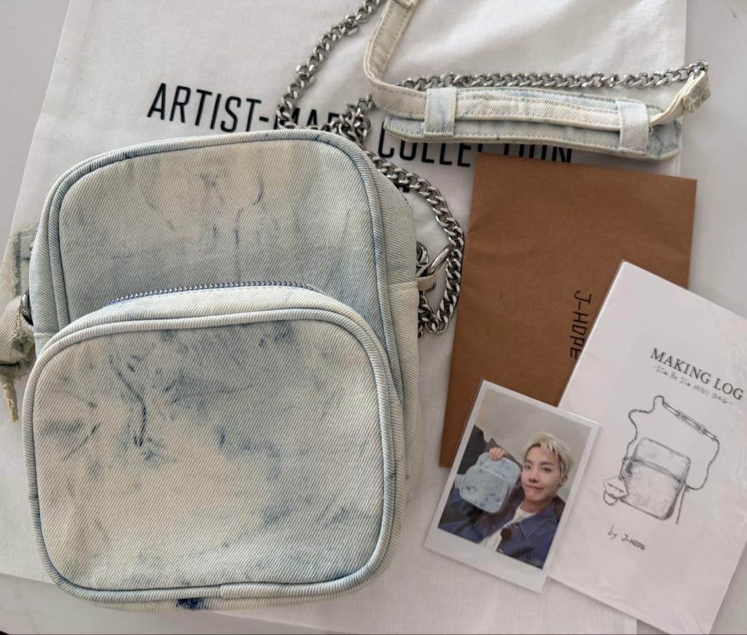 HYBE BTS Artist Made Collection J-HOPE Side Mini Bag Blue Denim Limited Edition