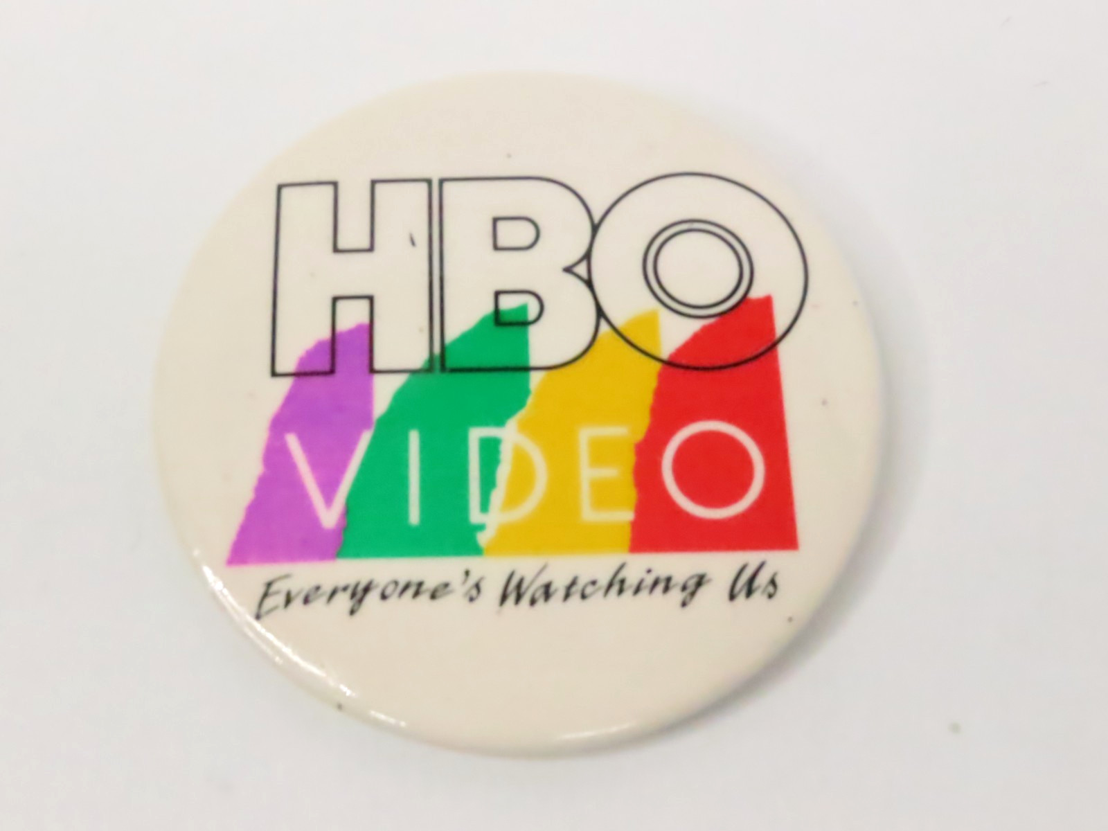 Vintage HBO Video “Everyone’s Watching Us” Pinback Badge TV Promo Advertising Pi